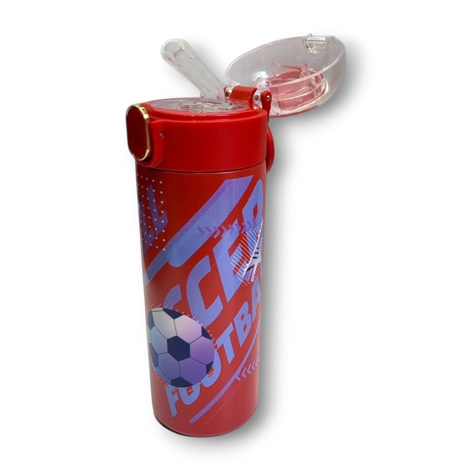 Football Soccer Kids Steel Insulated Bottle | Straw Lid | School & Sports