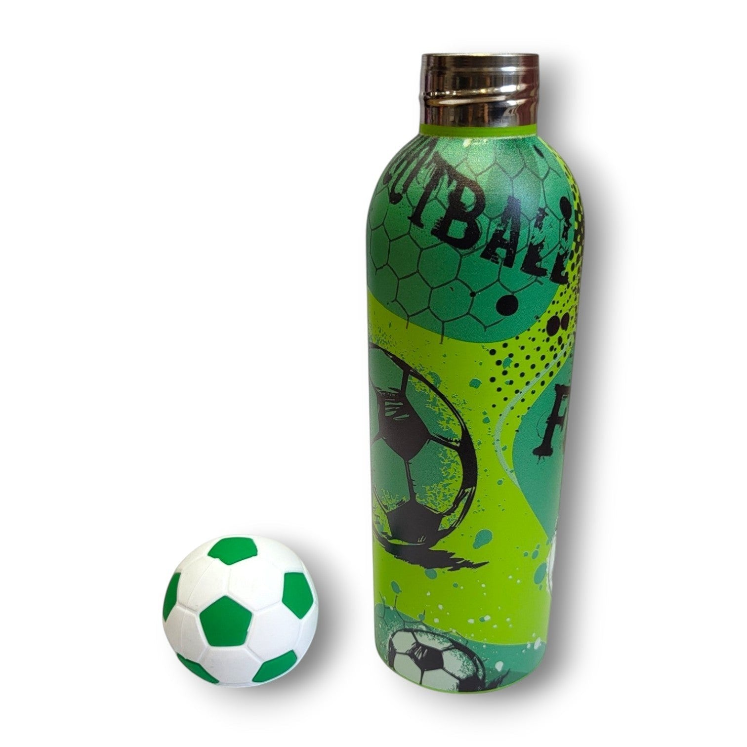 Football Cap Kids Steel Bottle | 3D Ball Lid | School & Sports Use