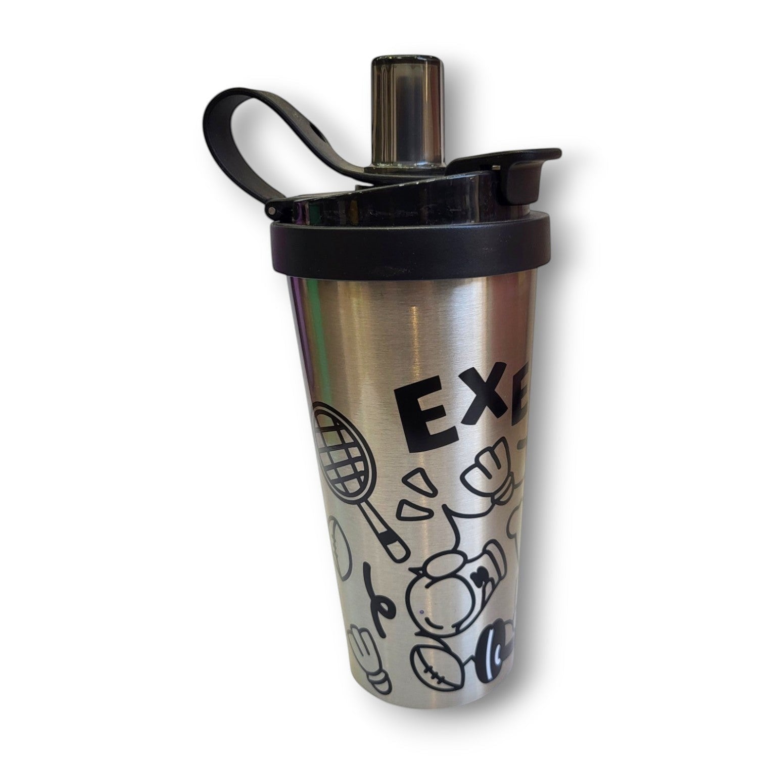 Exercise Sports Print Kids Steel Bottle | Flip Lid & Straw