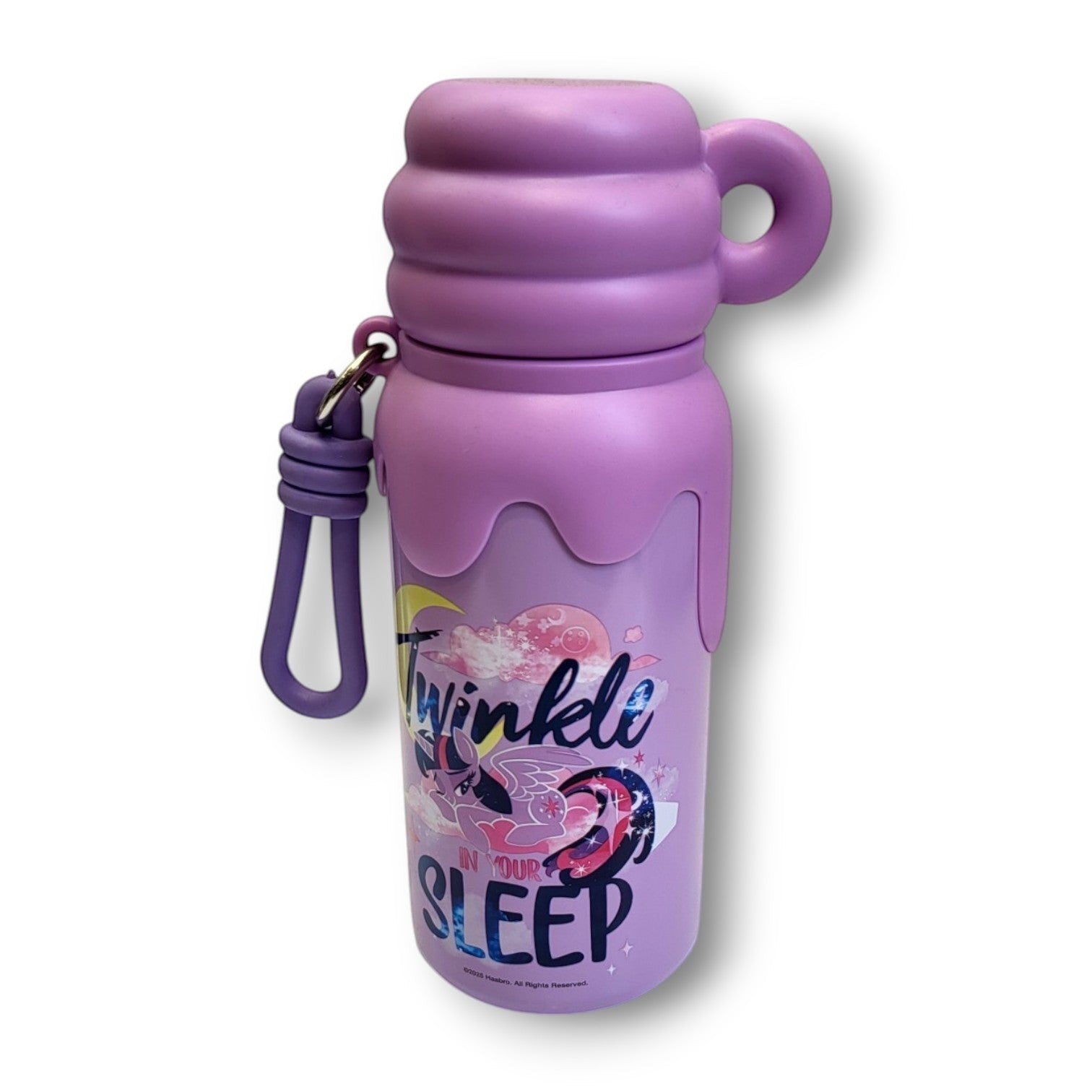 Purple Fantasy Kids Steel Bottle | Push Button Lid & Carabiner