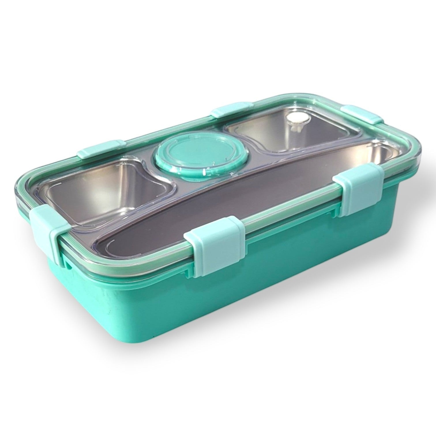 Kids Steel 4-Section Lunch Box with Soup Cup & Spoon