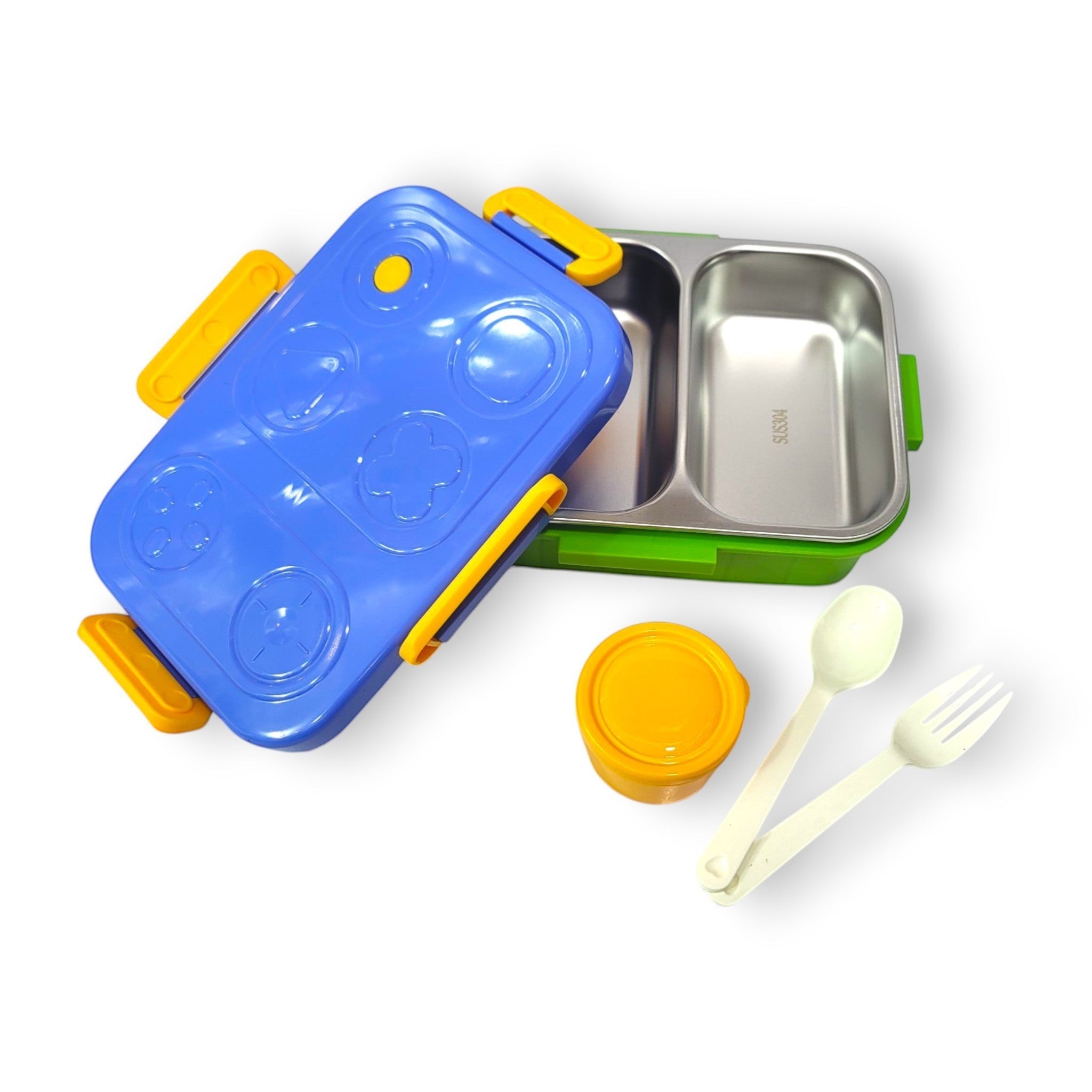 Kids Steel Inner Lunch Box with Sauce Cup & Cutlery