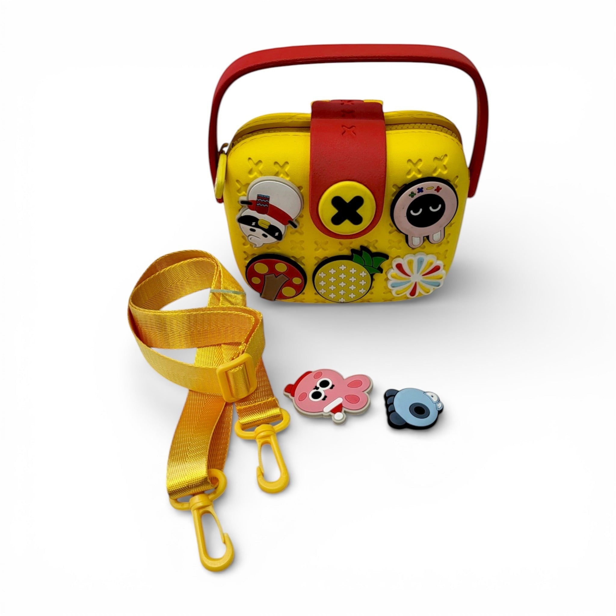 Kids EVA Handbag with Charms & Crossbody Strap | Zipper Bag