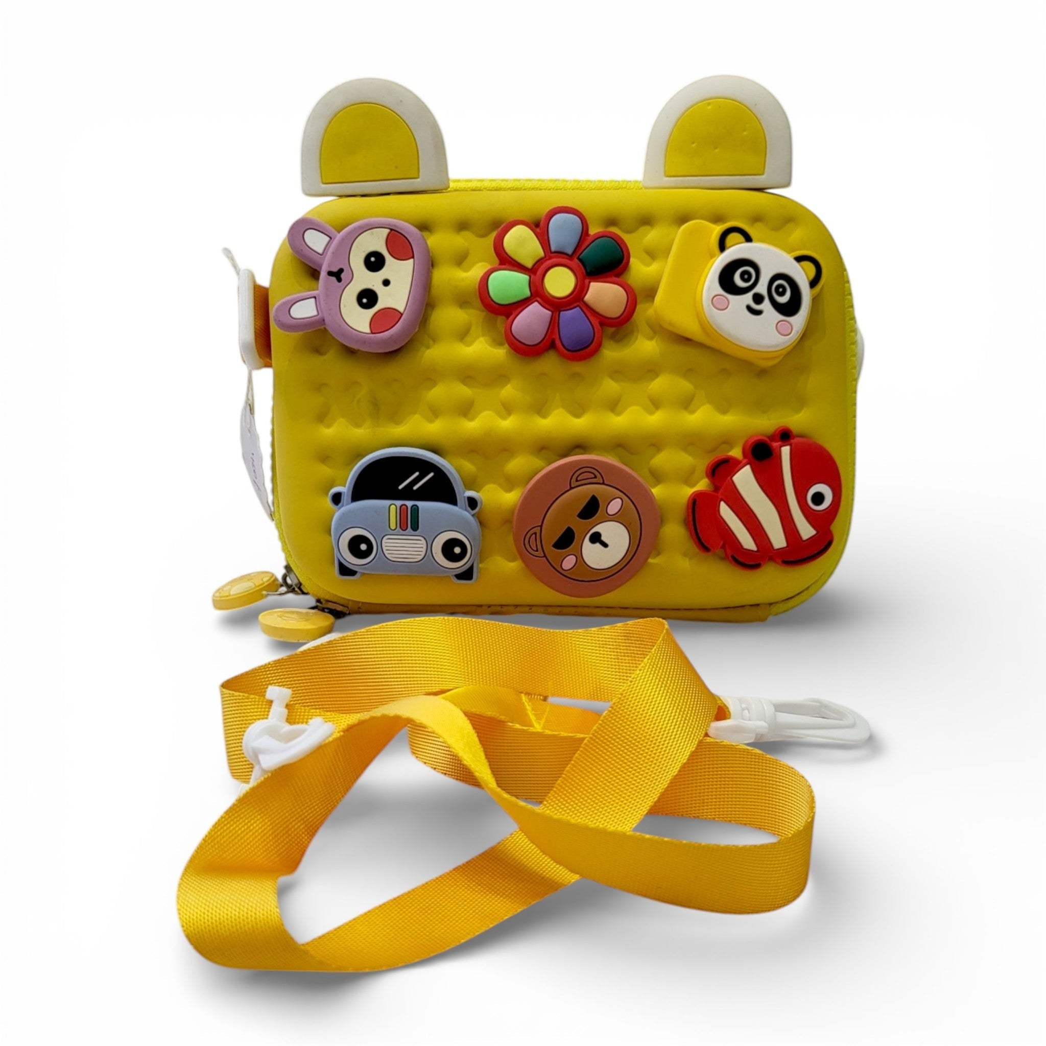 Kids Bunny Ear EVA Zipper Bag with Charms & Strap | Girls Purse