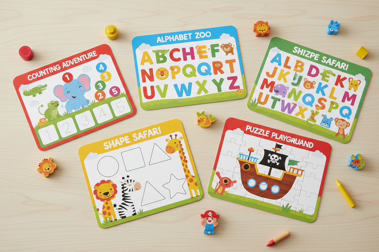 educational activity cards for kids learning  preschool flash cards educational set  kids interactive learning cards  screen free educational activity cards