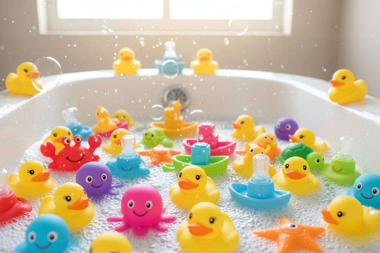 kids bath toys, toddler water play toys, safe non-toxic bath toys, colorful floating bath toys, bath squirters for toddlers, baby bath fun toys, sensory water play toys for kids