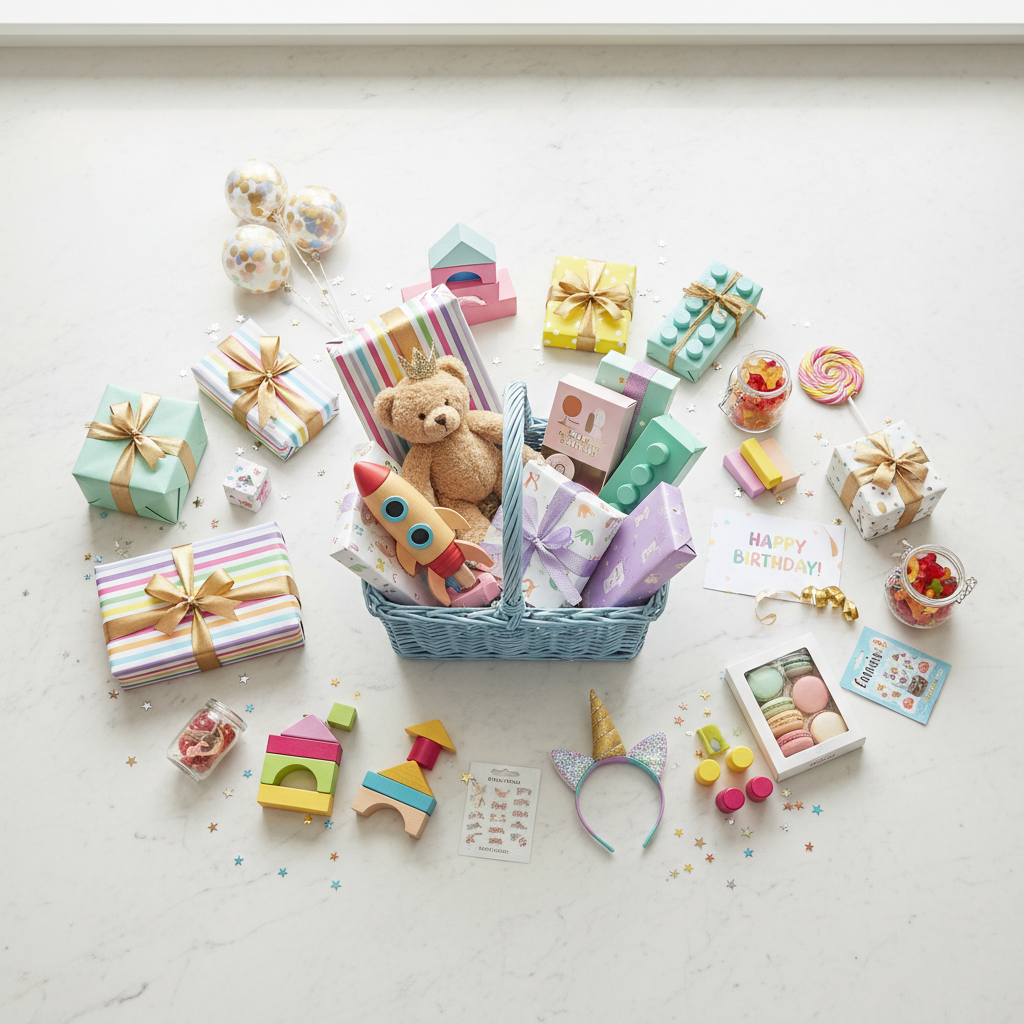 kids curated hampers, gift hampers for children, birthday gift hamper kids, premium kids gift hamper set, return gift hamper collection, curated kids gifting box, celebration gift hamper for kids, ready to gift kids hamper