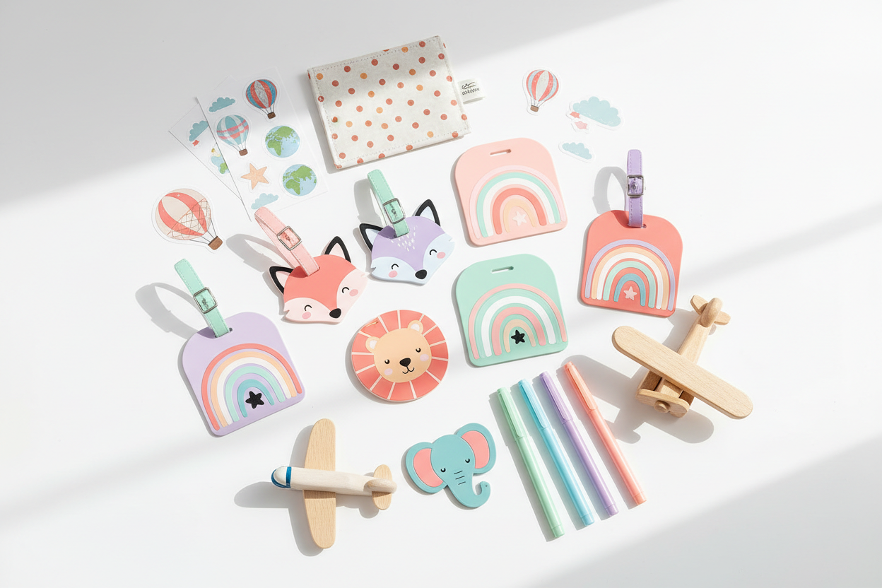 kids luggage tags collection, cute suitcase tags for children, travel bag name tags kids, colorful luggage identifiers, kids travel accessories, durable bag tags for school bags, imported kids travel essentials