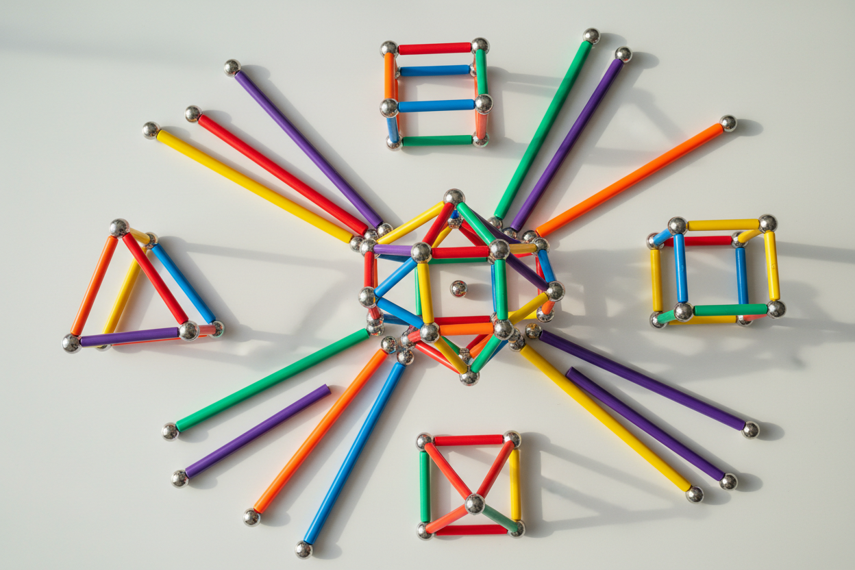 magnetic sticks toys, STEM toys kids, educational magnetic building sticks, creative play tools, motor skill development toys, kids interactive learning toys, safe magnetic construction toys