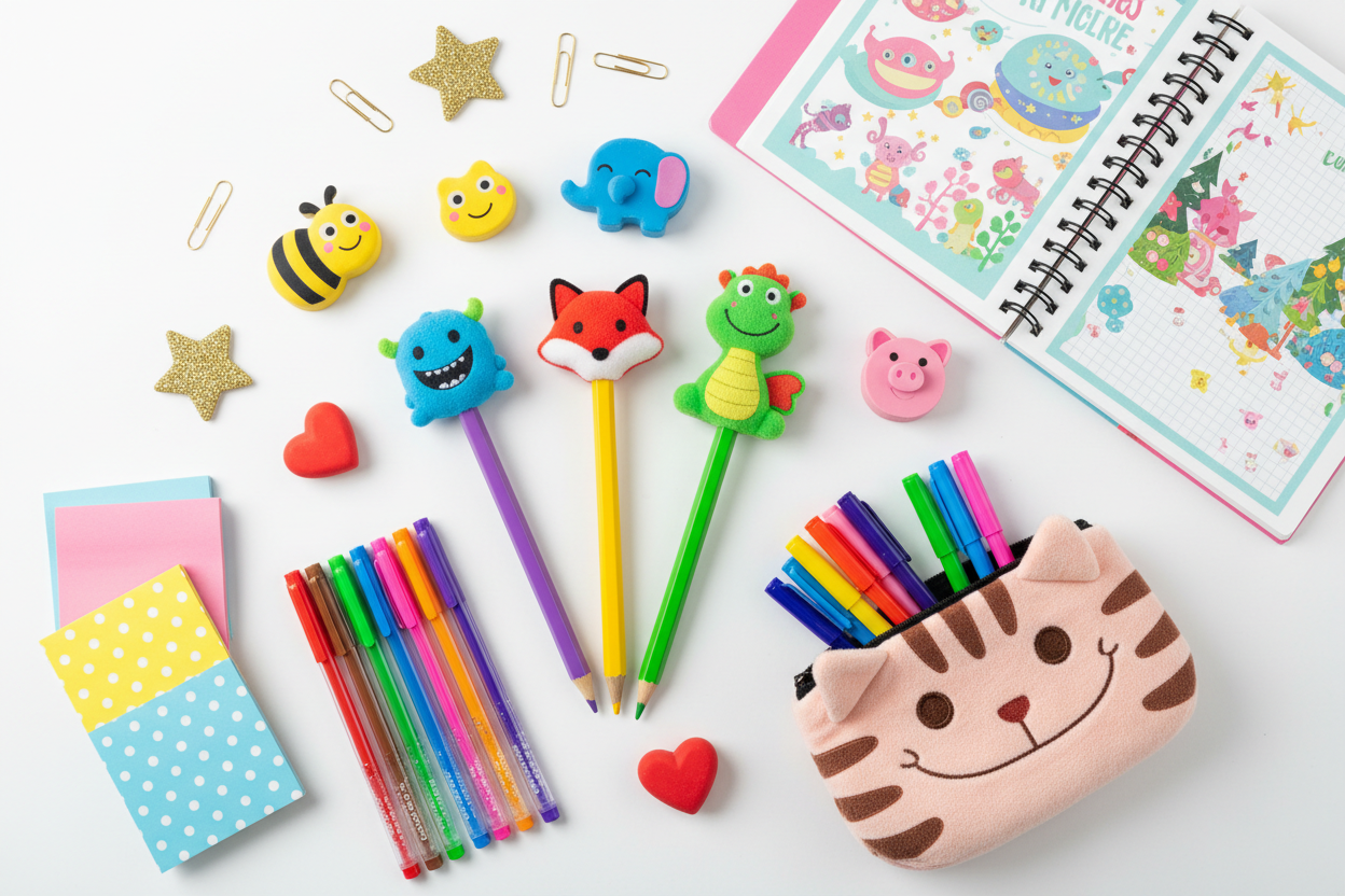 quirky stationery collection, cute aesthetic stationery supplies, fun pens and notebooks, creative desk accessories for kids, kawaii school supplies, unique stationery gifts, colorful study supplies, trendy stationery for teens, novelty stationery items