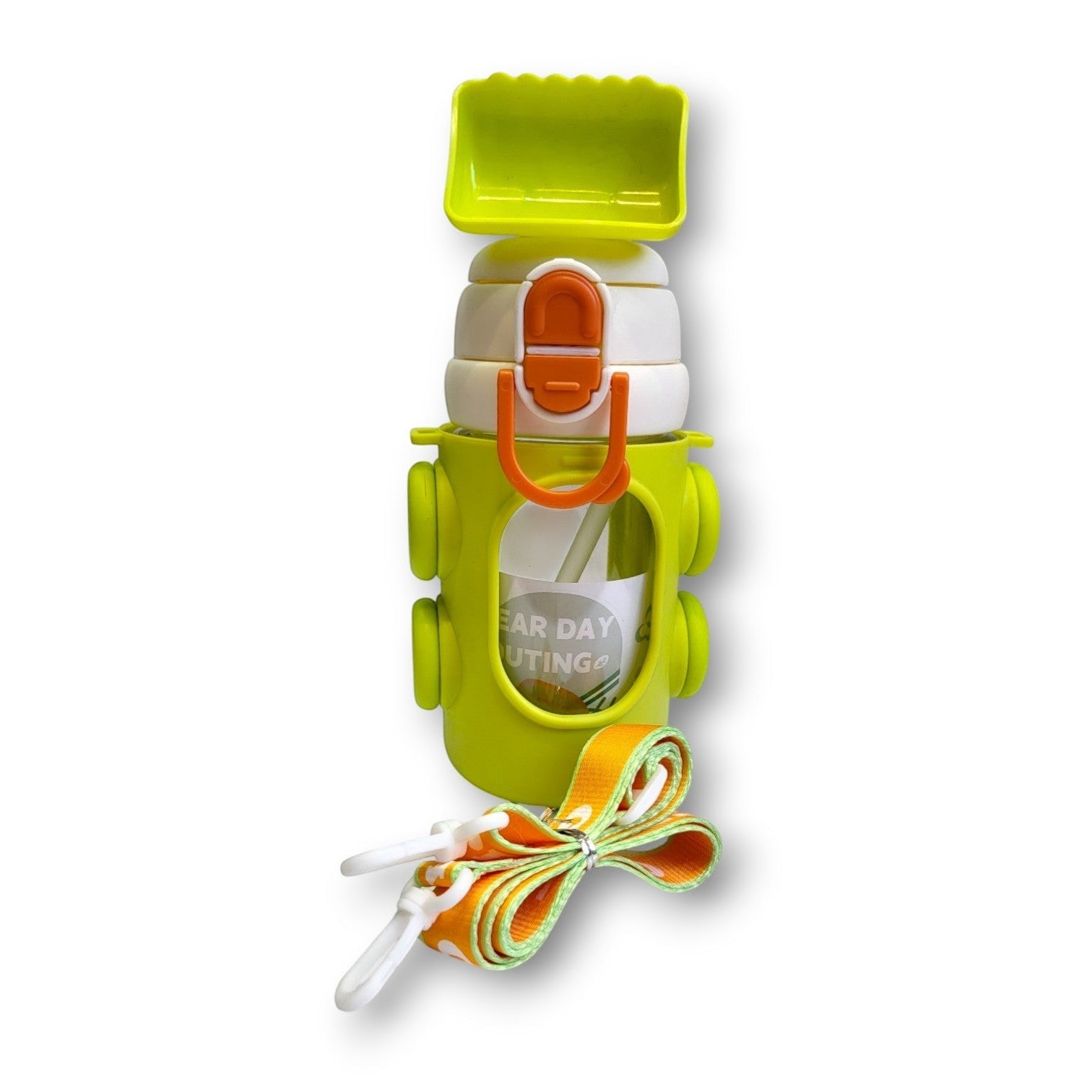 Bulldozer Kids Water Bottle | Lightweight | Straw Lid | School & Travel