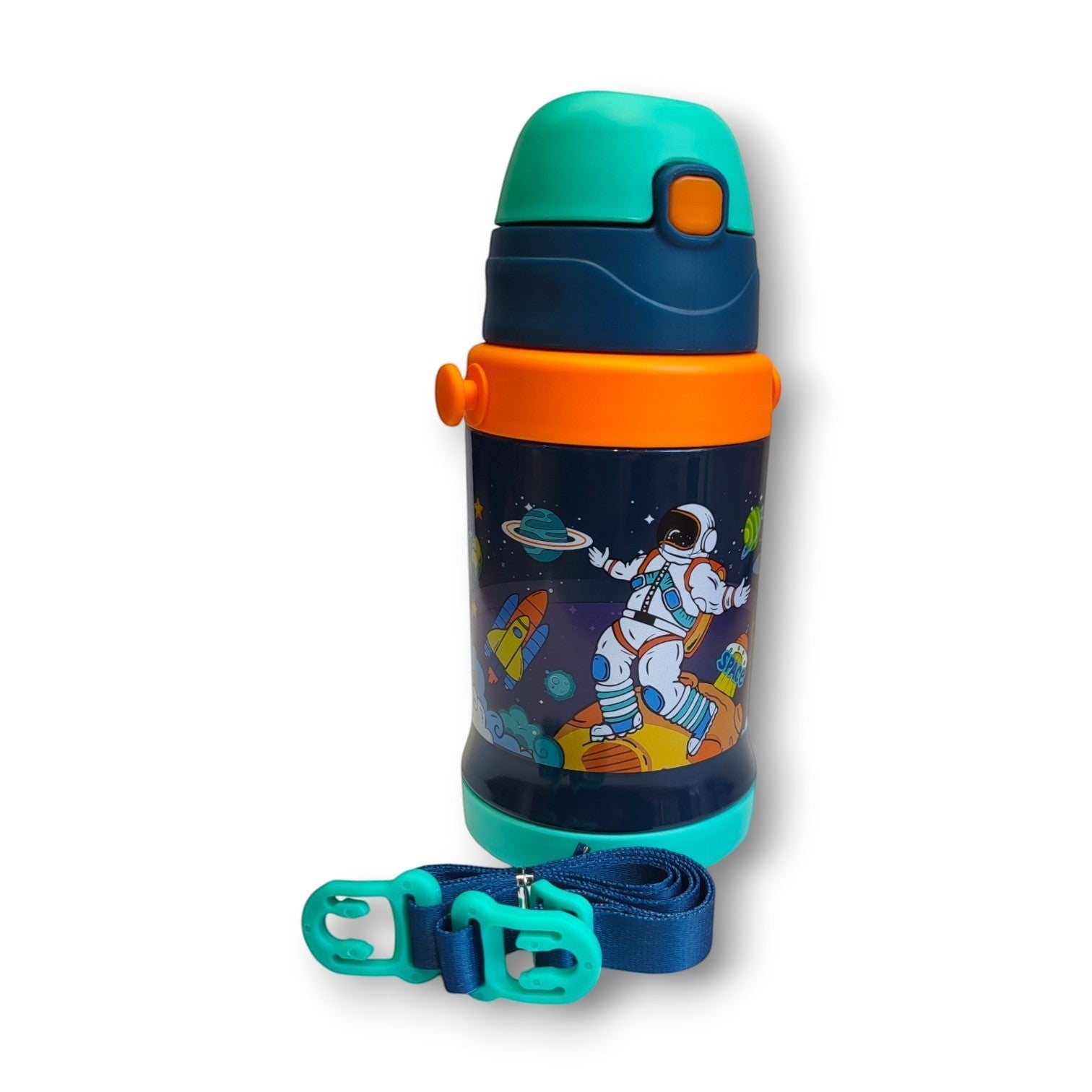 Space Astronaut Kids Steel Insulated Bottle | Straw Lid | School & Travel
