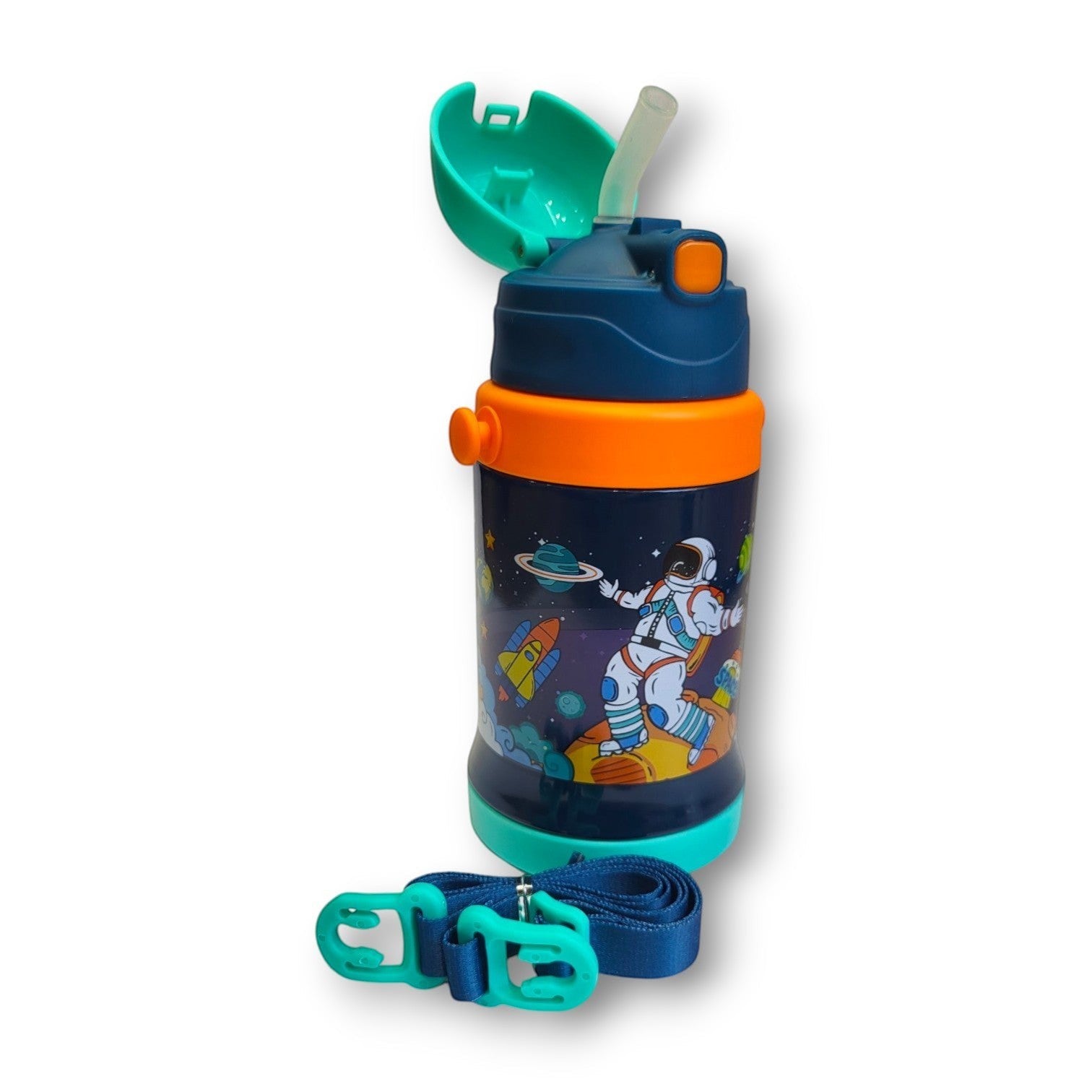 Space Astronaut Kids Steel Insulated Bottle | Straw Lid | School & Travel