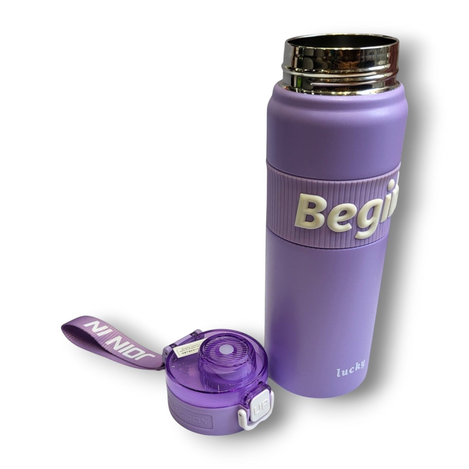 Lucky Begin Sports Steel Insulated Bottle | Flip Lid | School & Daily Use