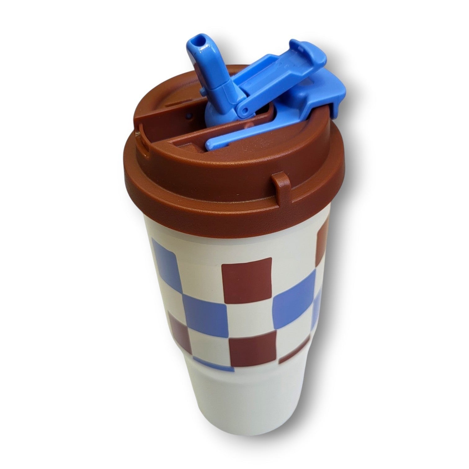 Classic Checkerboard Steel Tumbler | Straw Lid | Kids & Teens | School
