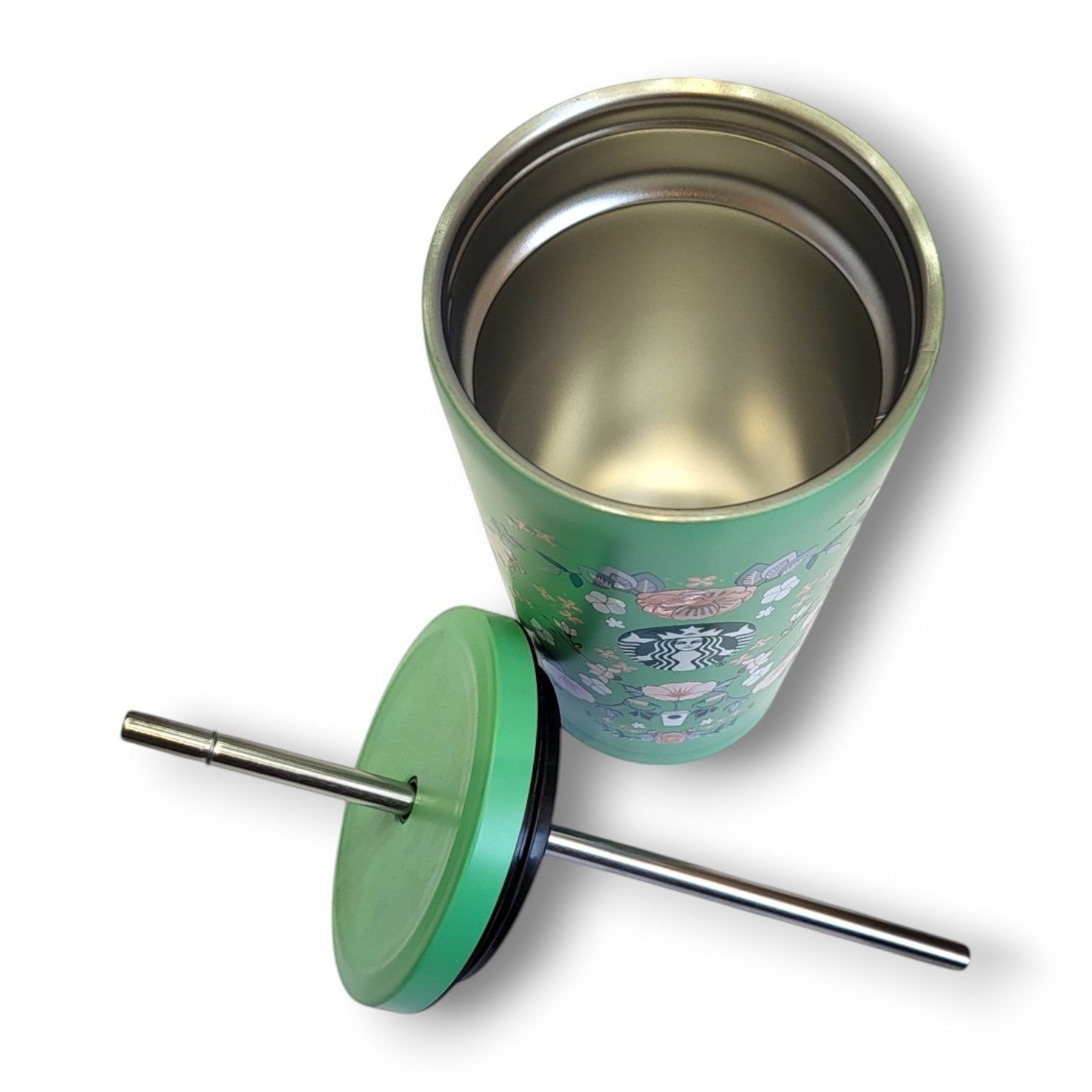 Floral Print Steel Tumbler Cup | Steel Straw & Lid | Daily Use