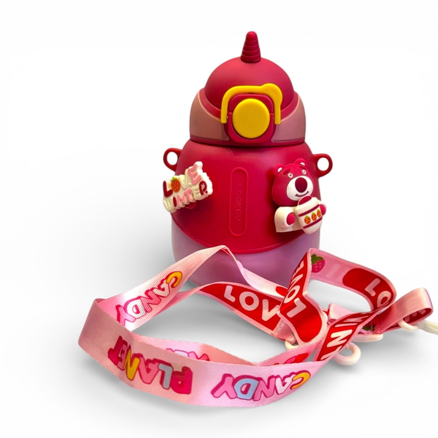 Unicorn Horn Kids Steel Insulated Bottle | 3D Charm | Flip Straw