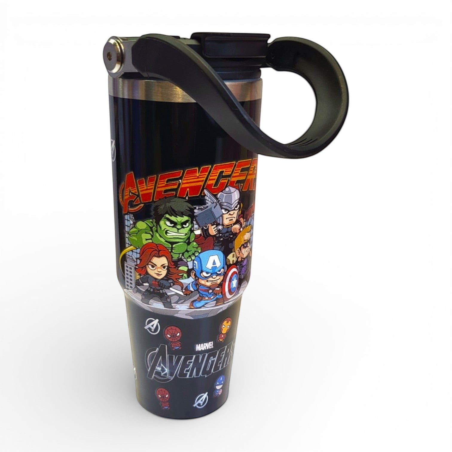 Avengers Kids Steel Tumbler | Large Flip Lid with Handle | School & Daily Use
