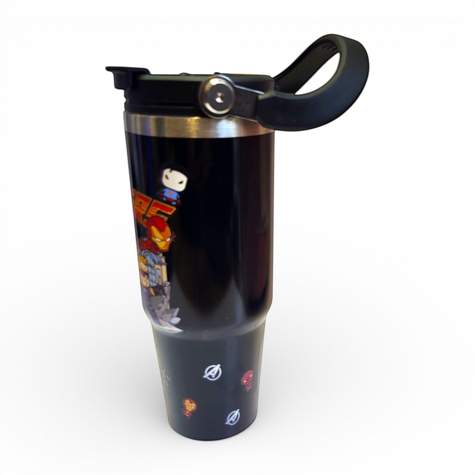 Avengers Kids Steel Tumbler | Large Flip Lid with Handle | School & Daily Use