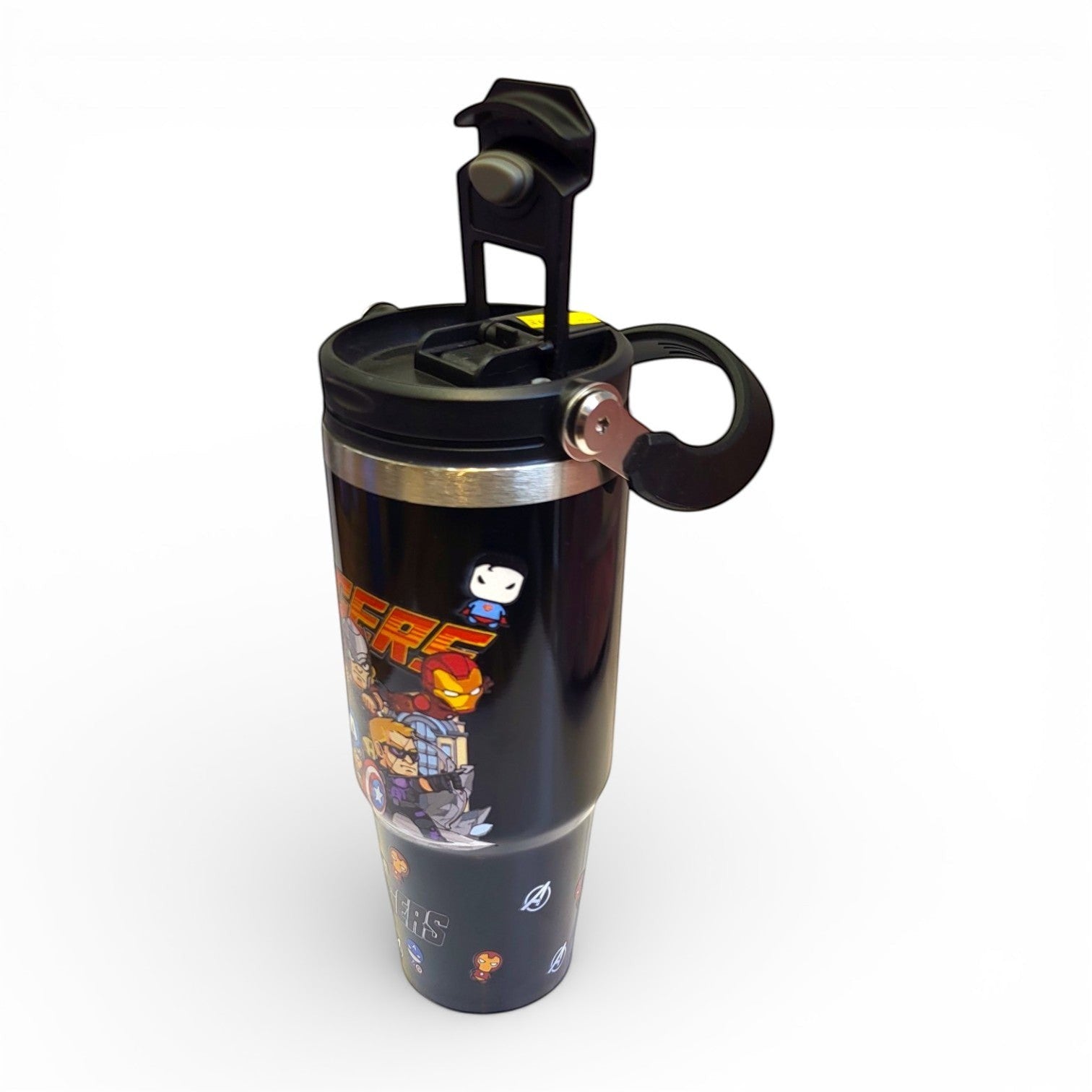Avengers Kids Steel Tumbler | Large Flip Lid with Handle | School & Daily Use