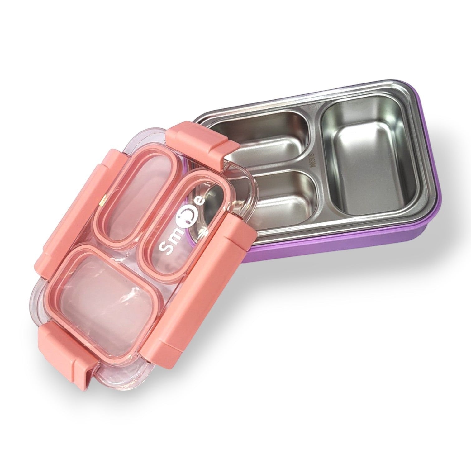 Smile Kids Steel 3-Section Lunch Box | School Tiffin