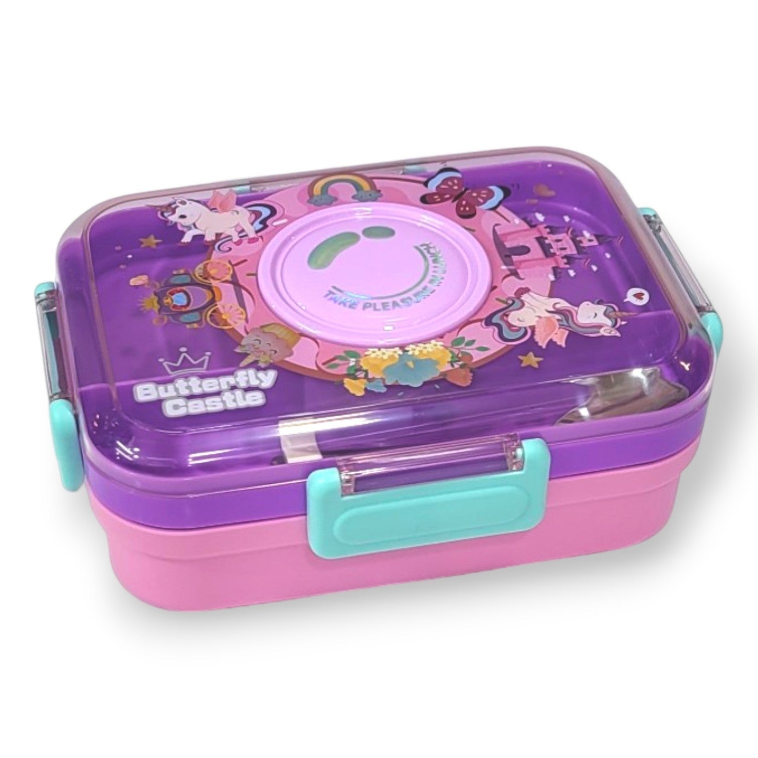 Dump Truck Kids Lunch Box with Steel Tray & Spoon