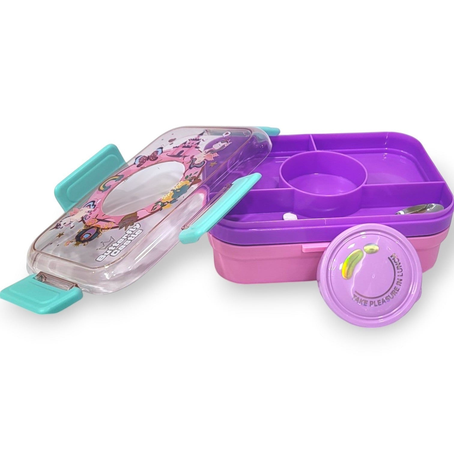 Dump Truck Kids Lunch Box with Steel Tray & Spoon