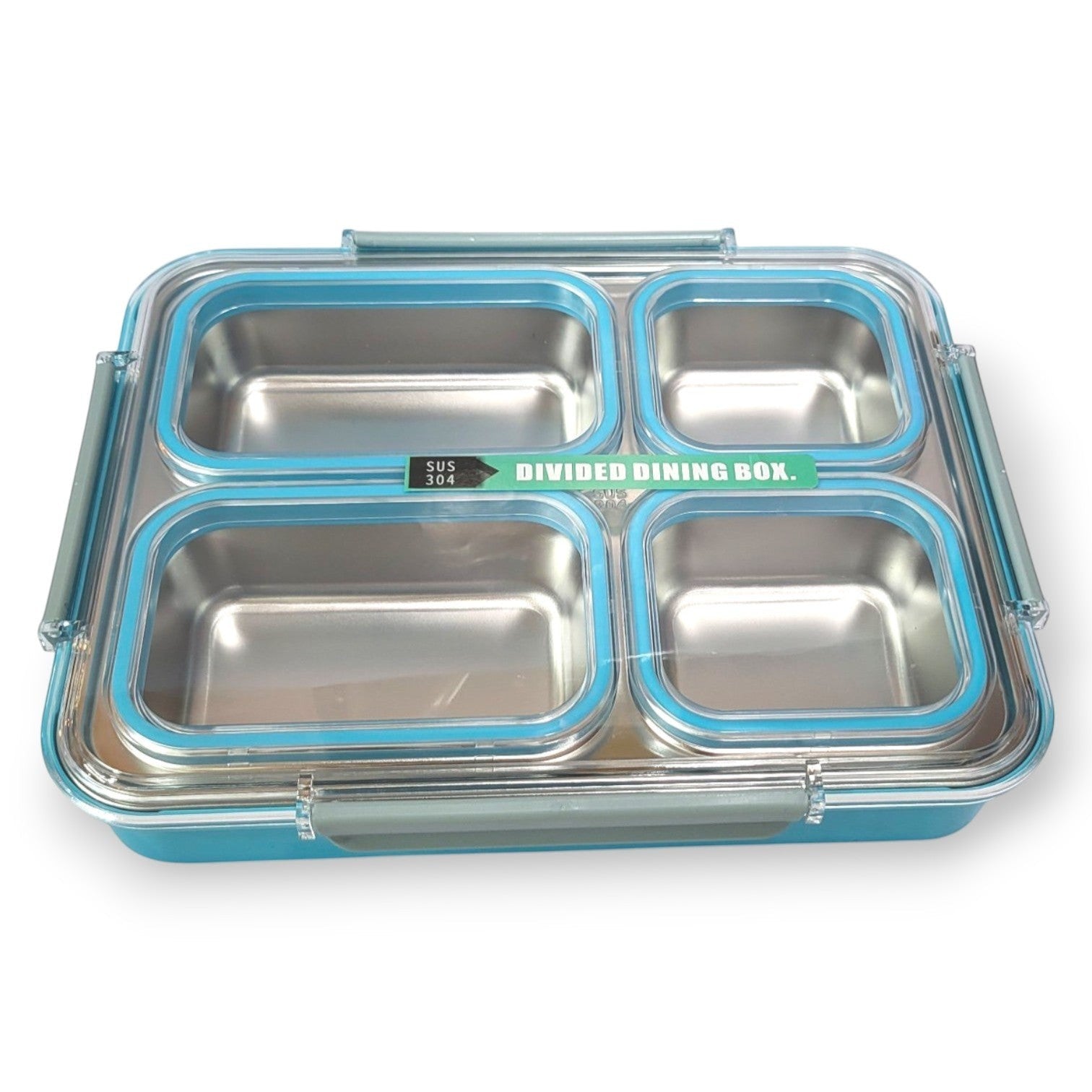 Kids SUS304 Steel 4-Section Divided Lunch Box
