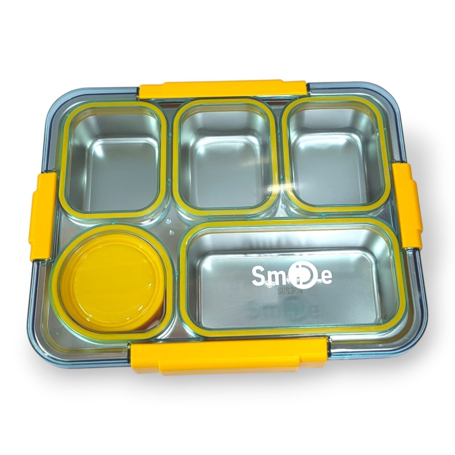 Smije Kids Steel 5-Section Lunch Box with Curd Cup