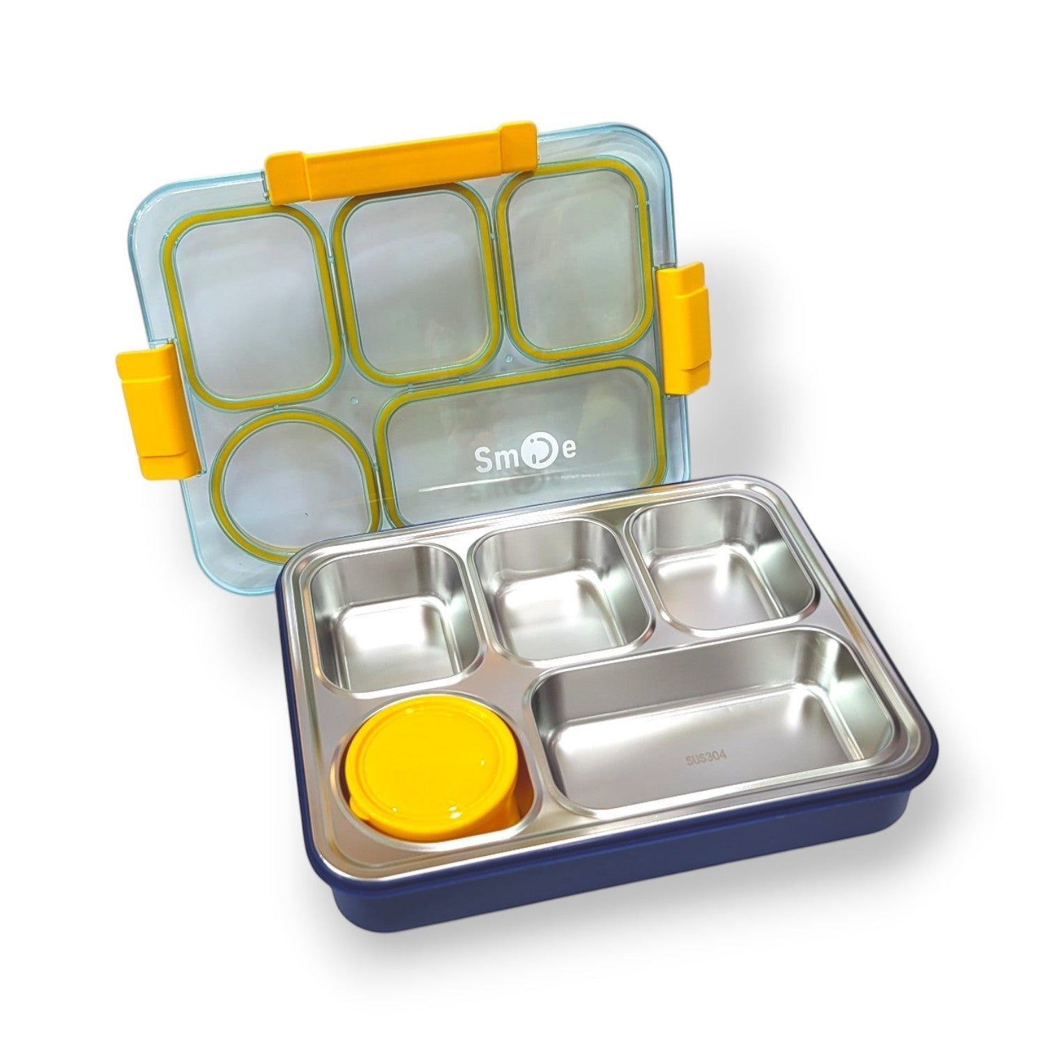 Smije Kids Steel 5-Section Lunch Box with Curd Cup