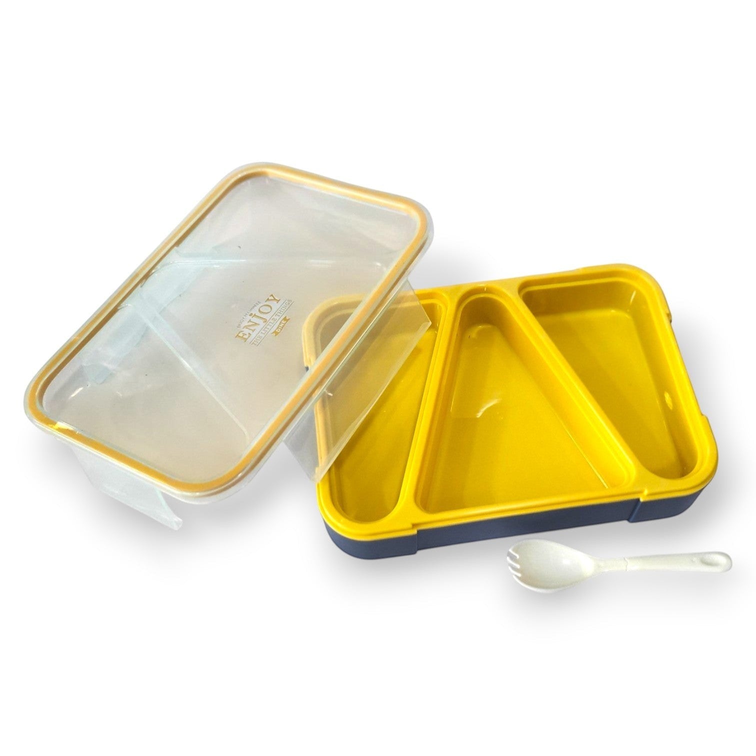 Enjoy Dine Kids Bento Lunch Box | 3-Compartment with Spork | School Tiffin