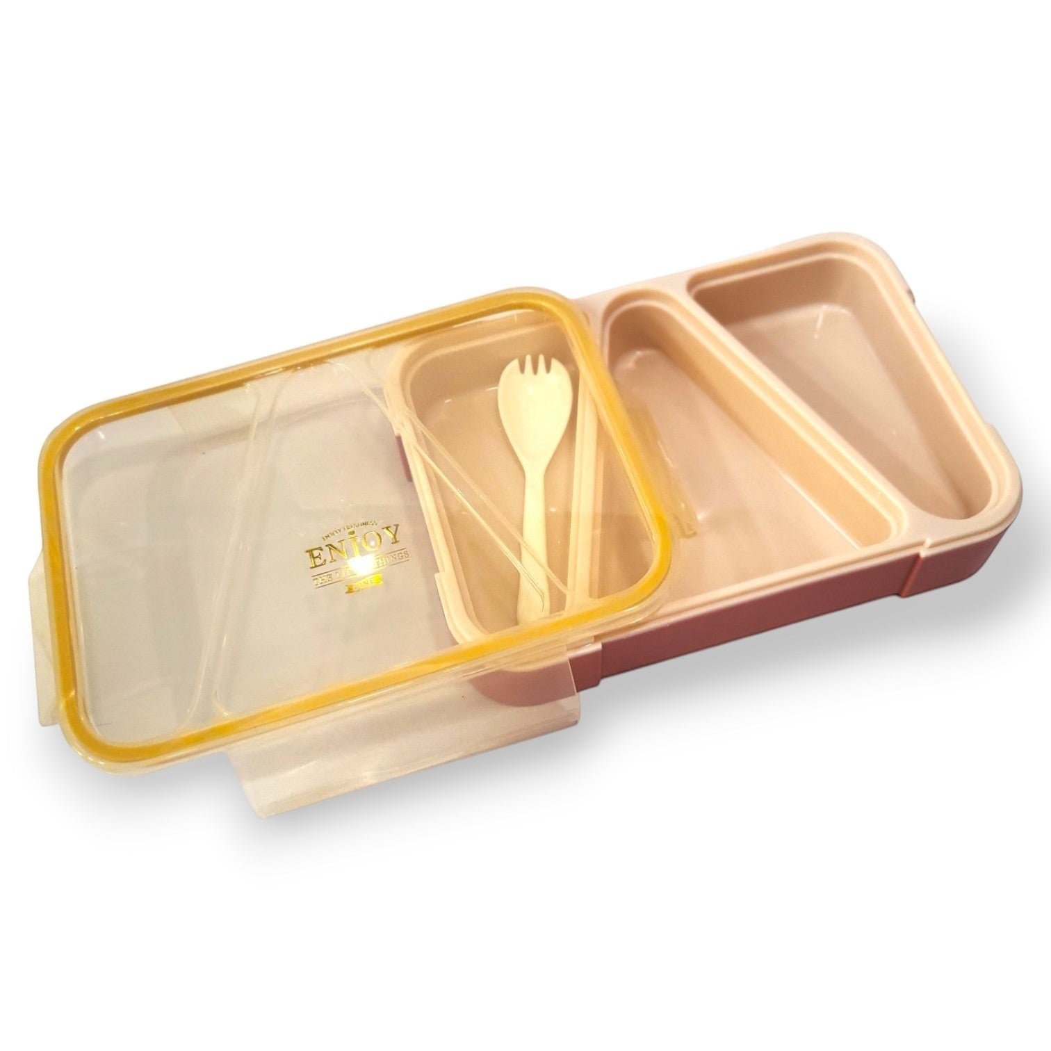 Enjoy Dine Kids Bento Lunch Box | 3-Compartment with Spork | School Tiffin