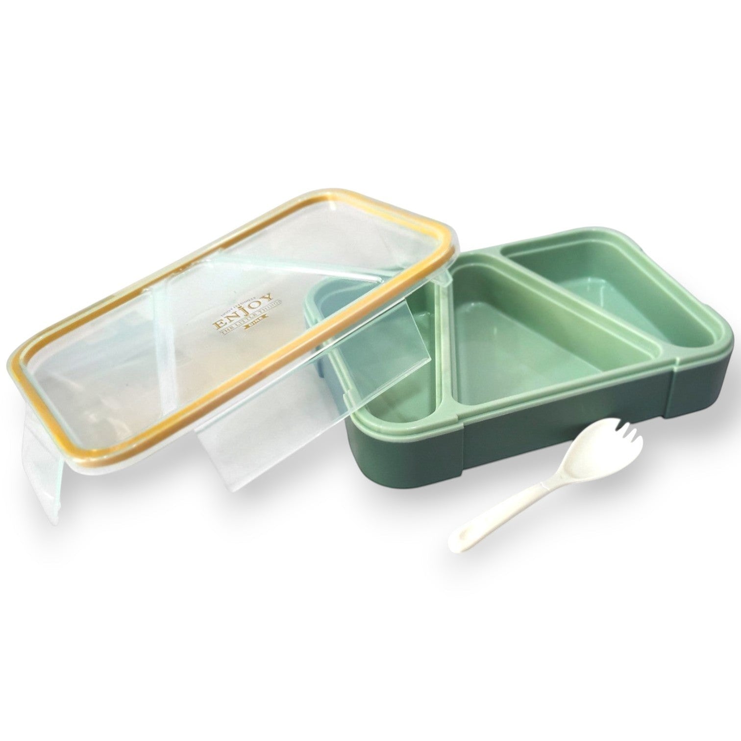 Enjoy Dine Kids Bento Lunch Box | 3-Compartment with Spork | School Tiffin