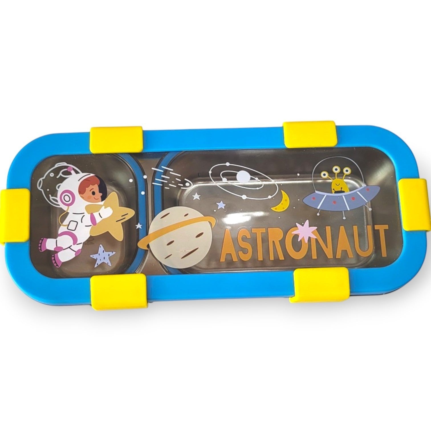 Unicorn Kids Steel Tiffin Box | 2-Compartment with Side Cutlery Tray | School Lunch Box Girls boys ( random colors )