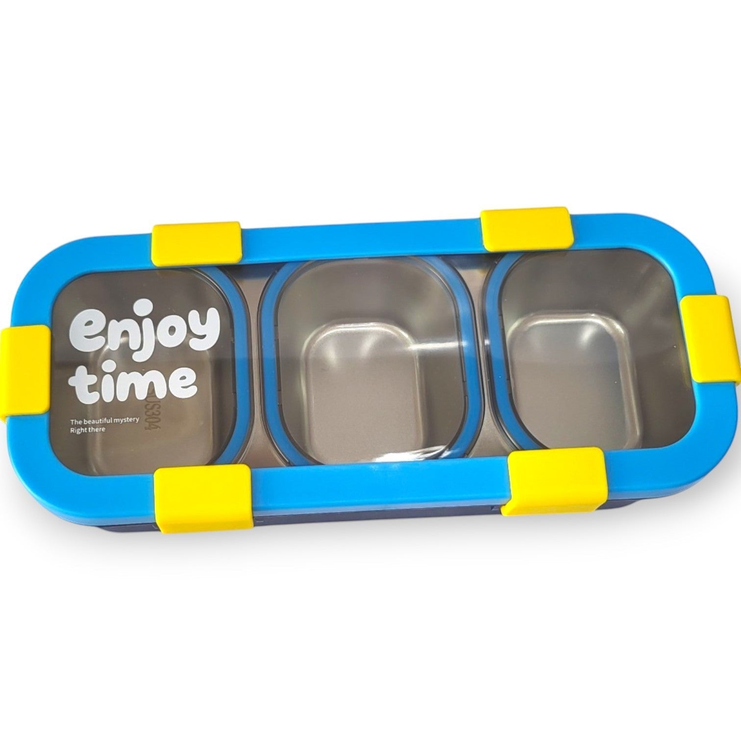 Kids Steel 3-Section Lunch Box with Spoon & Fork