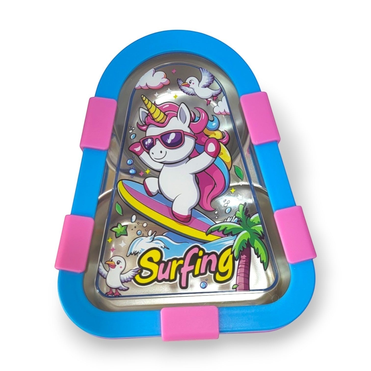 Kids Cartoon Steel Tiffin Box with Spoon and Fork