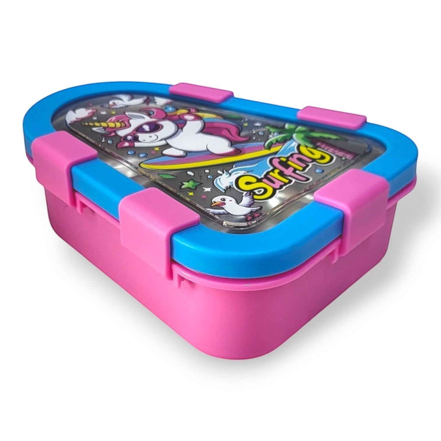 Kids Cartoon Steel Tiffin Box with Spoon and Fork