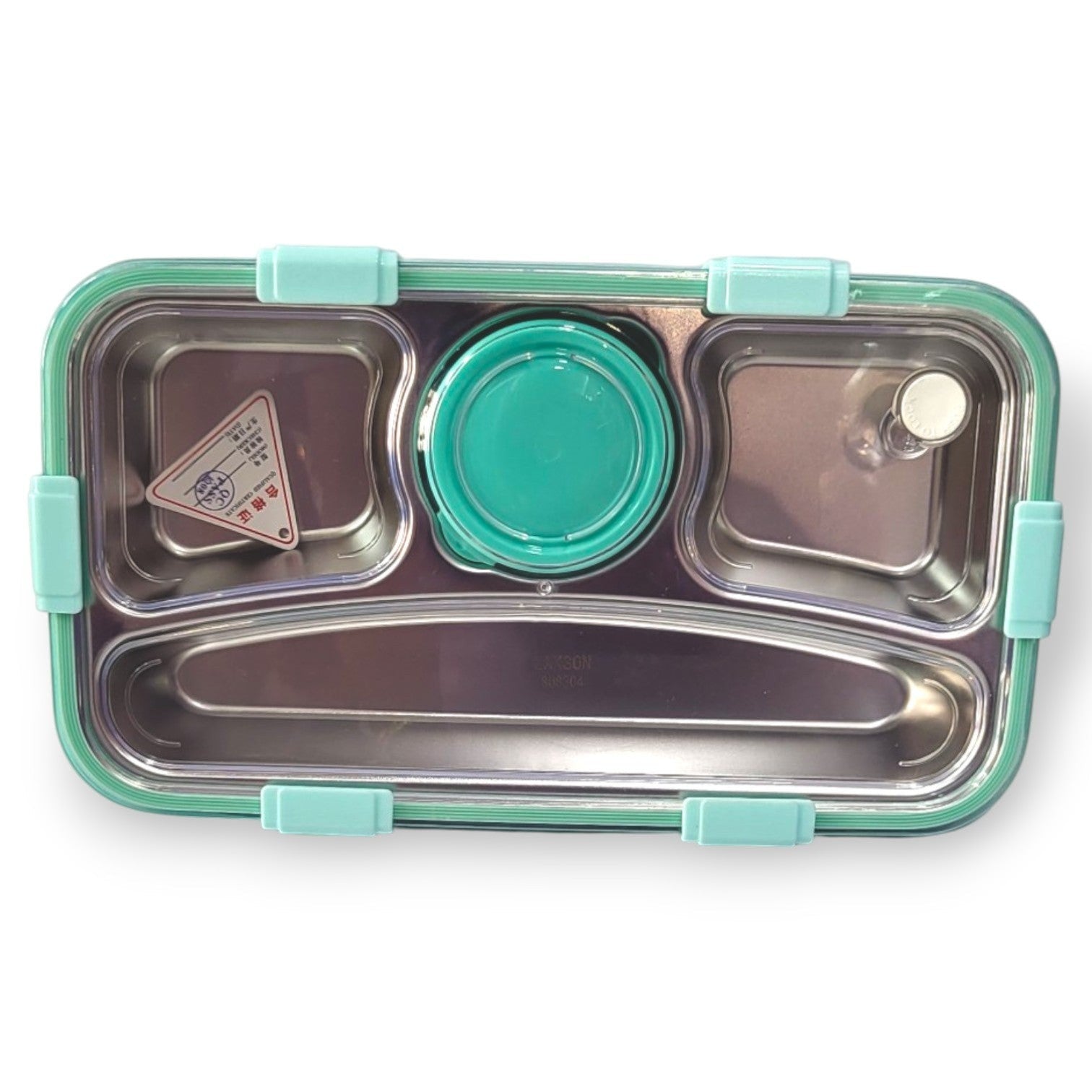 Kids Steel 4-Section Lunch Box with Soup Cup & Spoon