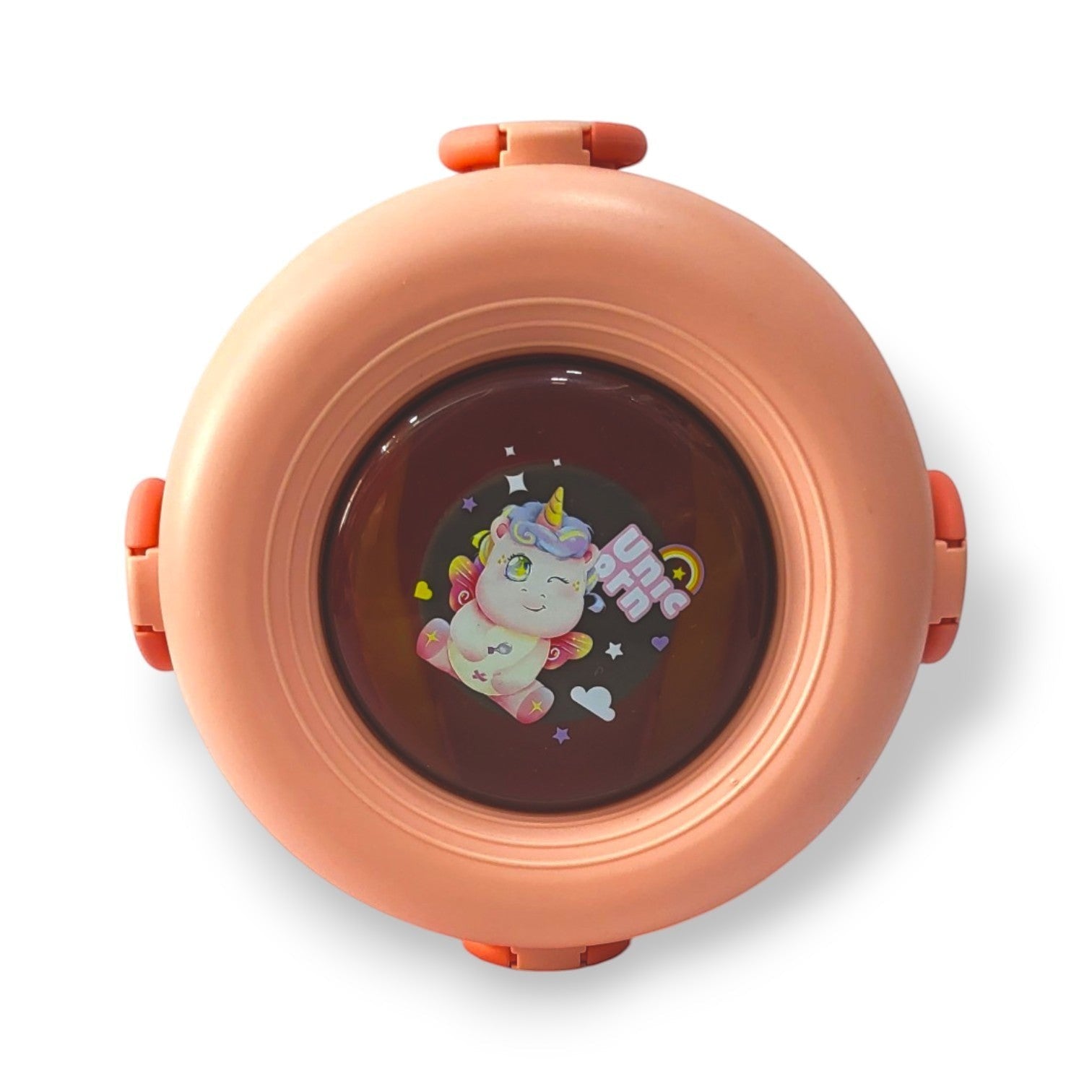 Kids Round Steel Tiffin Box with Spoon & Fork