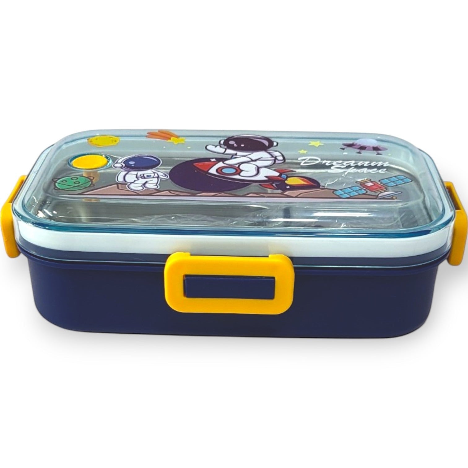 Kids Cartoon Steel Lunch Box with Mini Bowl & Spoon