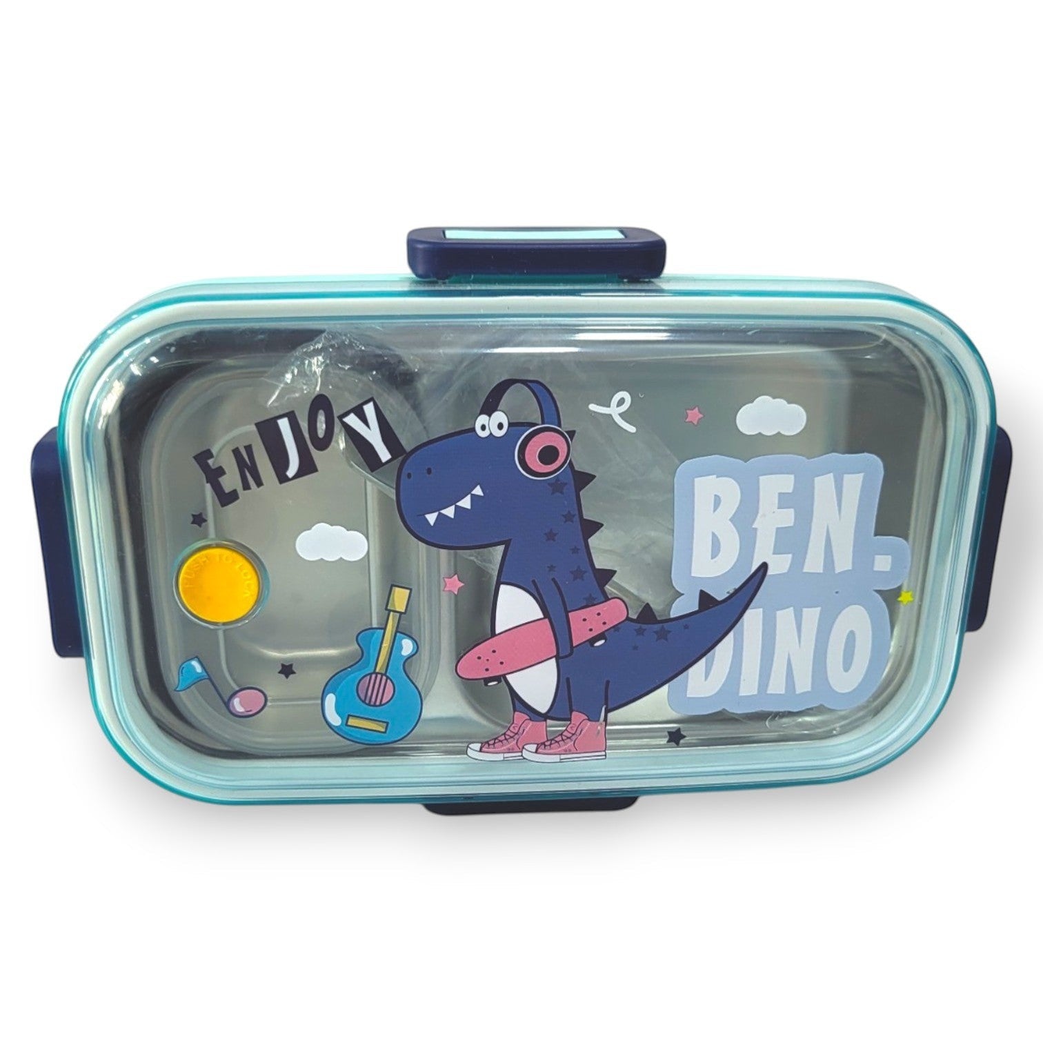Kids Cartoon Steel Lunch Box with Mini Bowl & Spoon