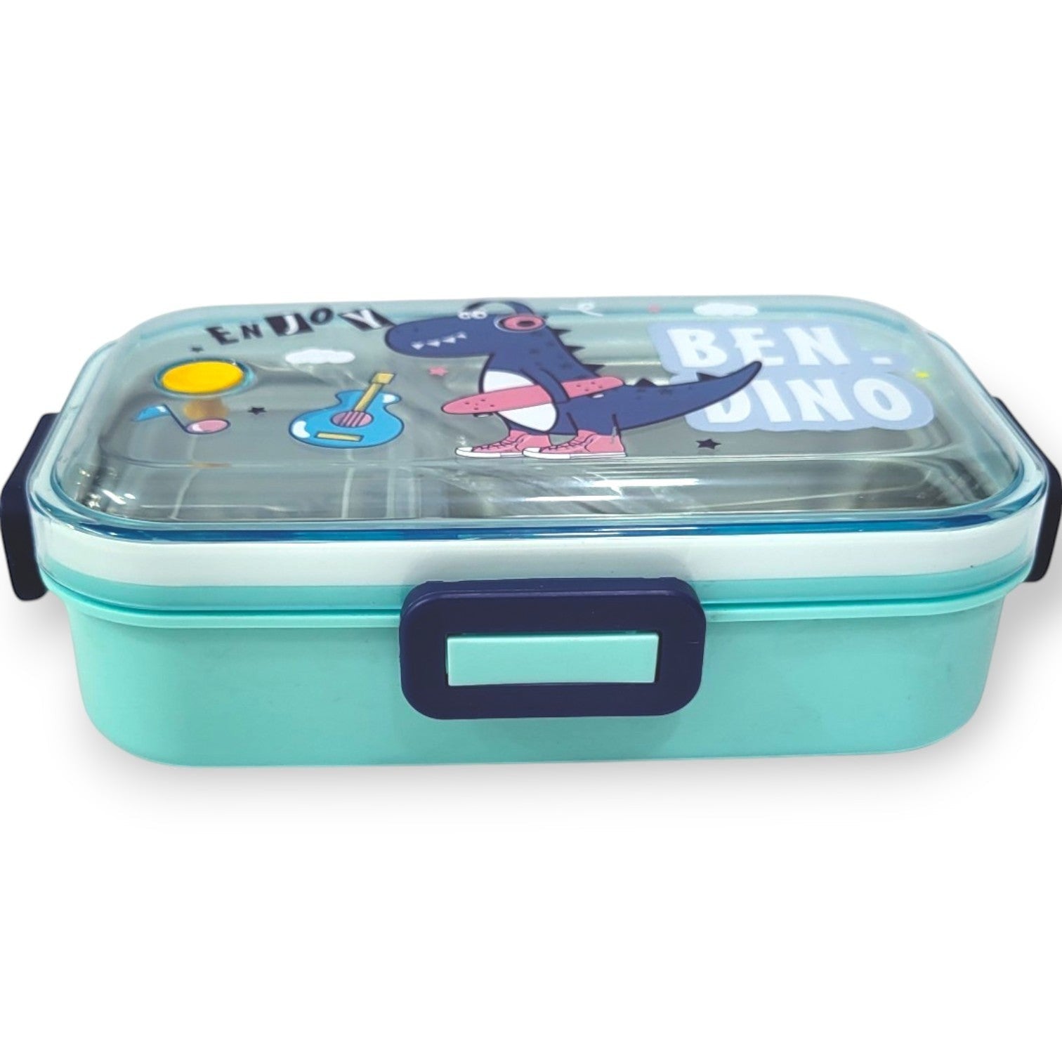Kids Cartoon Steel Lunch Box with Mini Bowl & Spoon