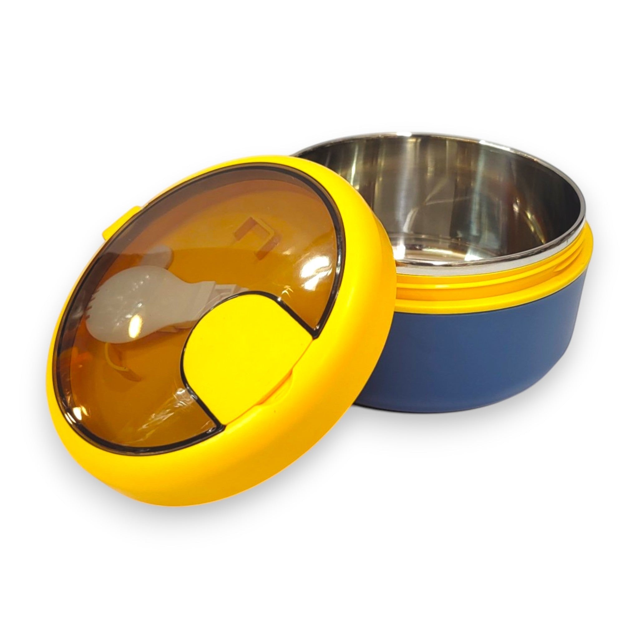Kids Round Steel Bowl Lunch Box with Spork