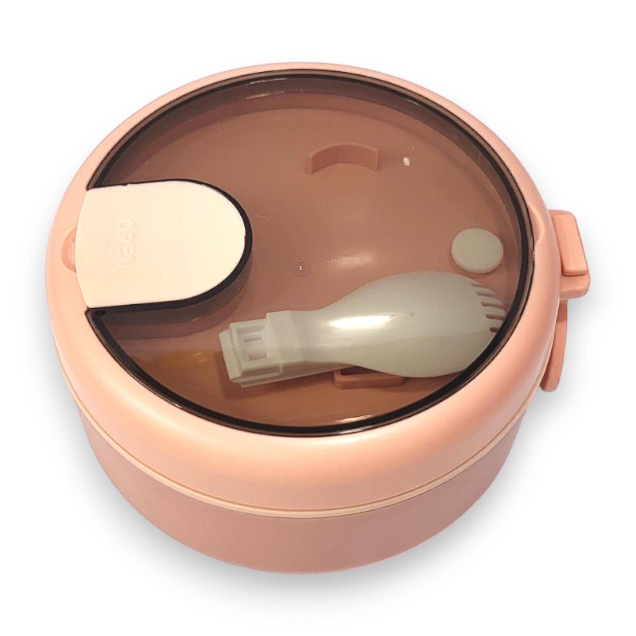 Kids Round Steel Bowl Lunch Box with Spork