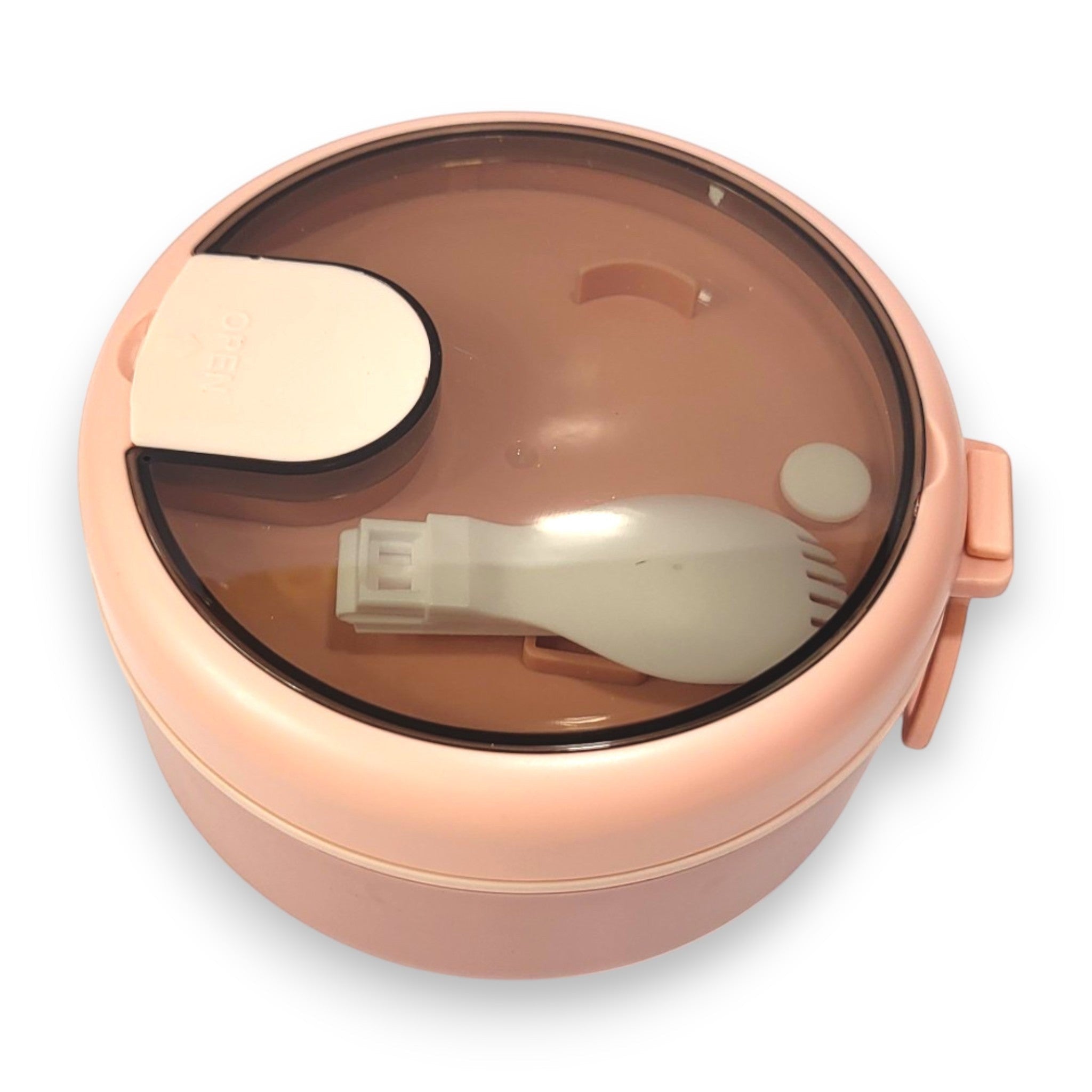 Kids Round Steel Bowl Lunch Box with Spork