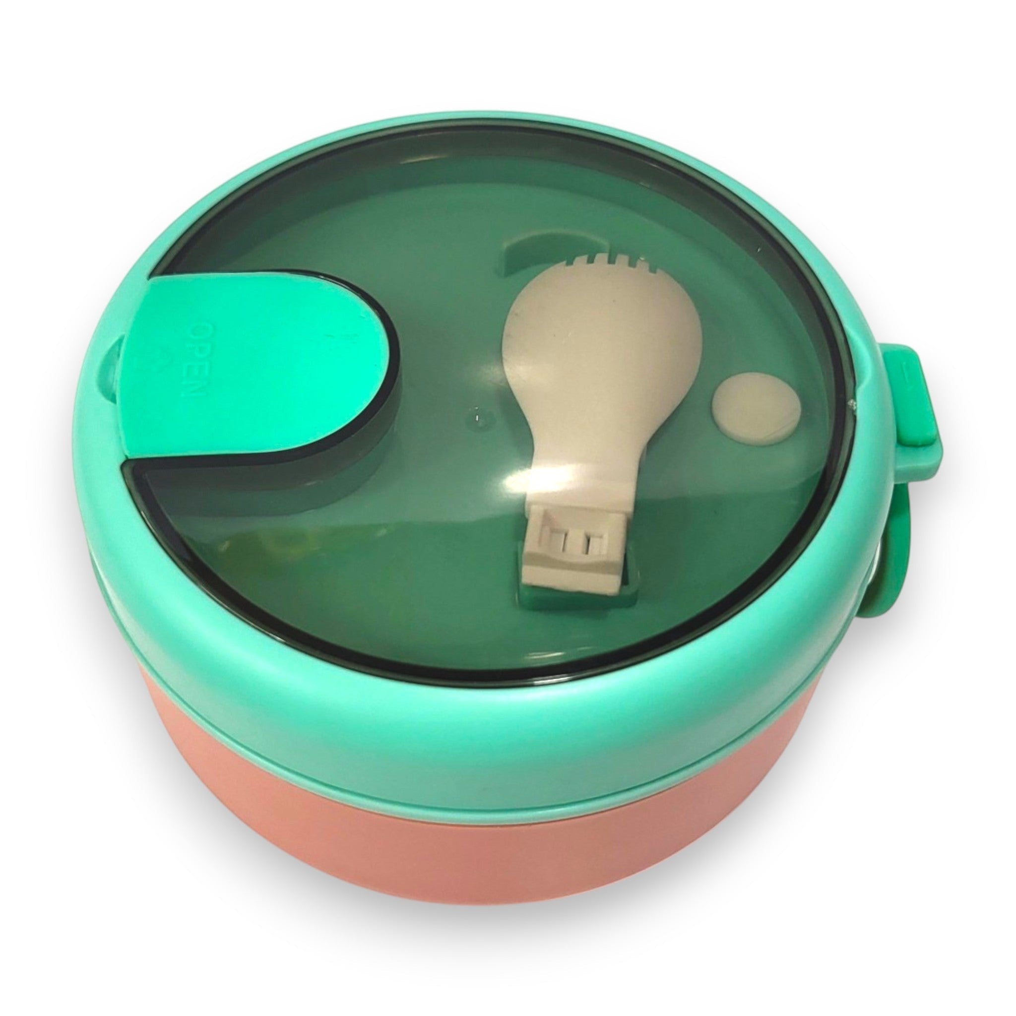 Kids Round Steel Bowl Lunch Box with Spork