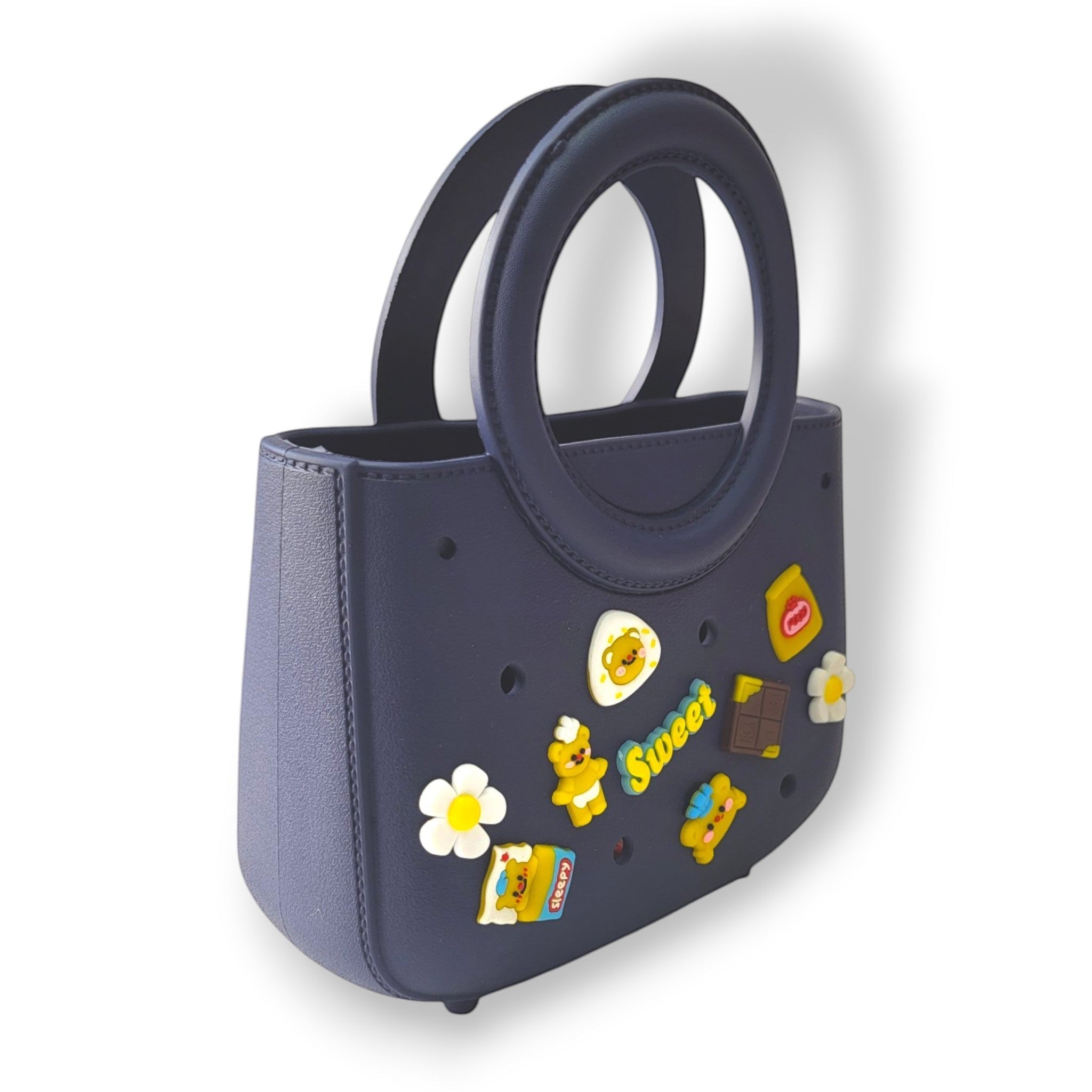 Kids EVA Round Handle Handbag with Charms | Trendy & Durable