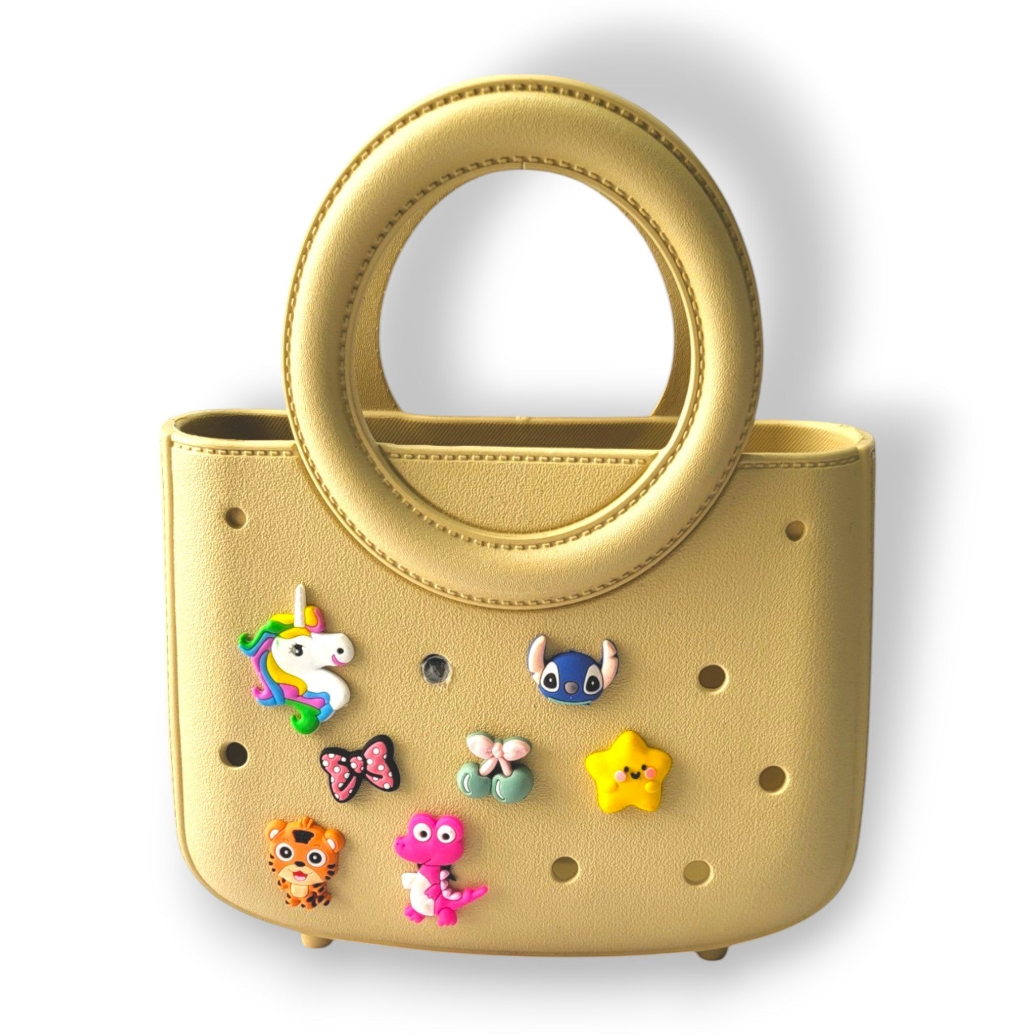 Kids EVA Round Handle Handbag with Charms | Trendy & Durable