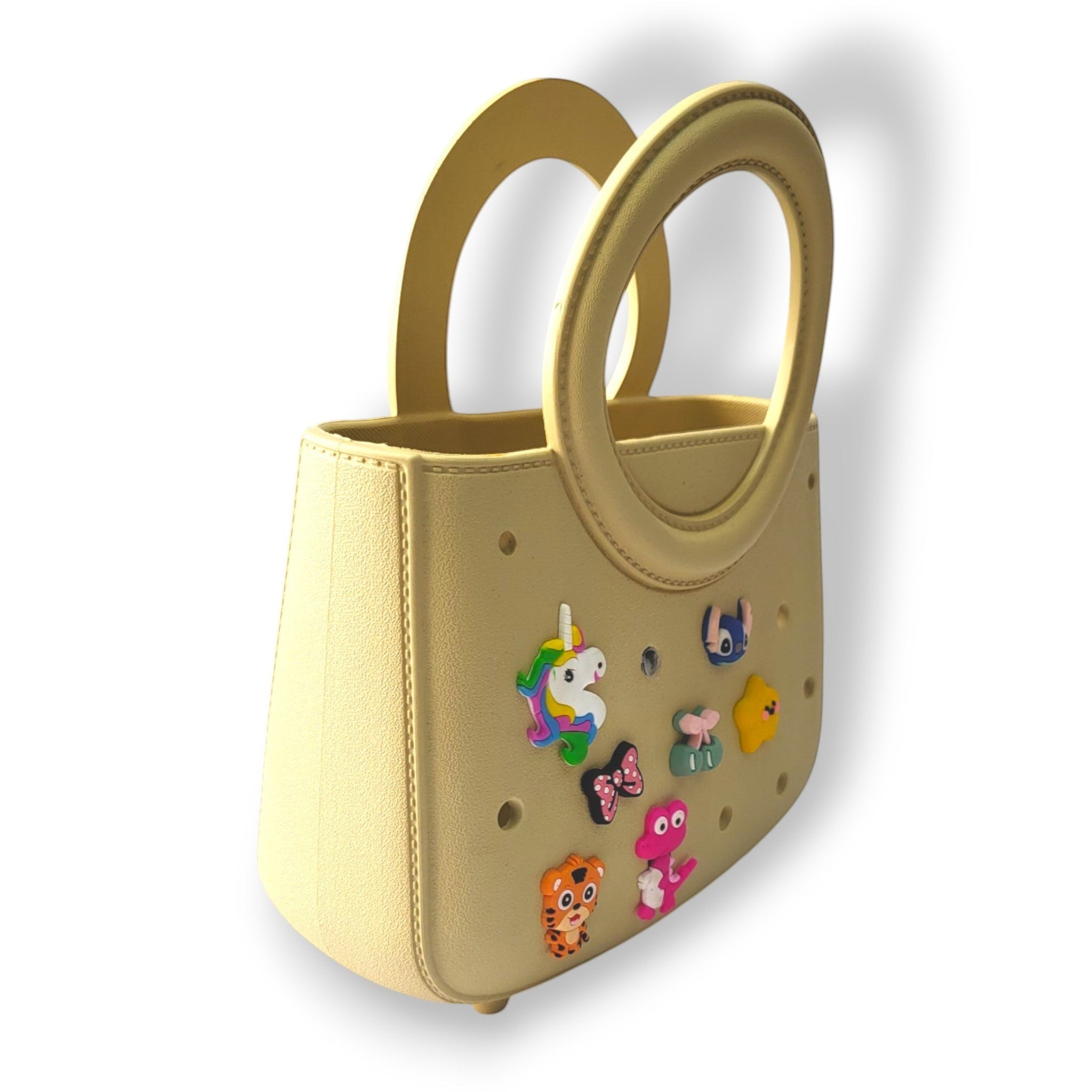 Kids EVA Round Handle Handbag with Charms | Trendy & Durable