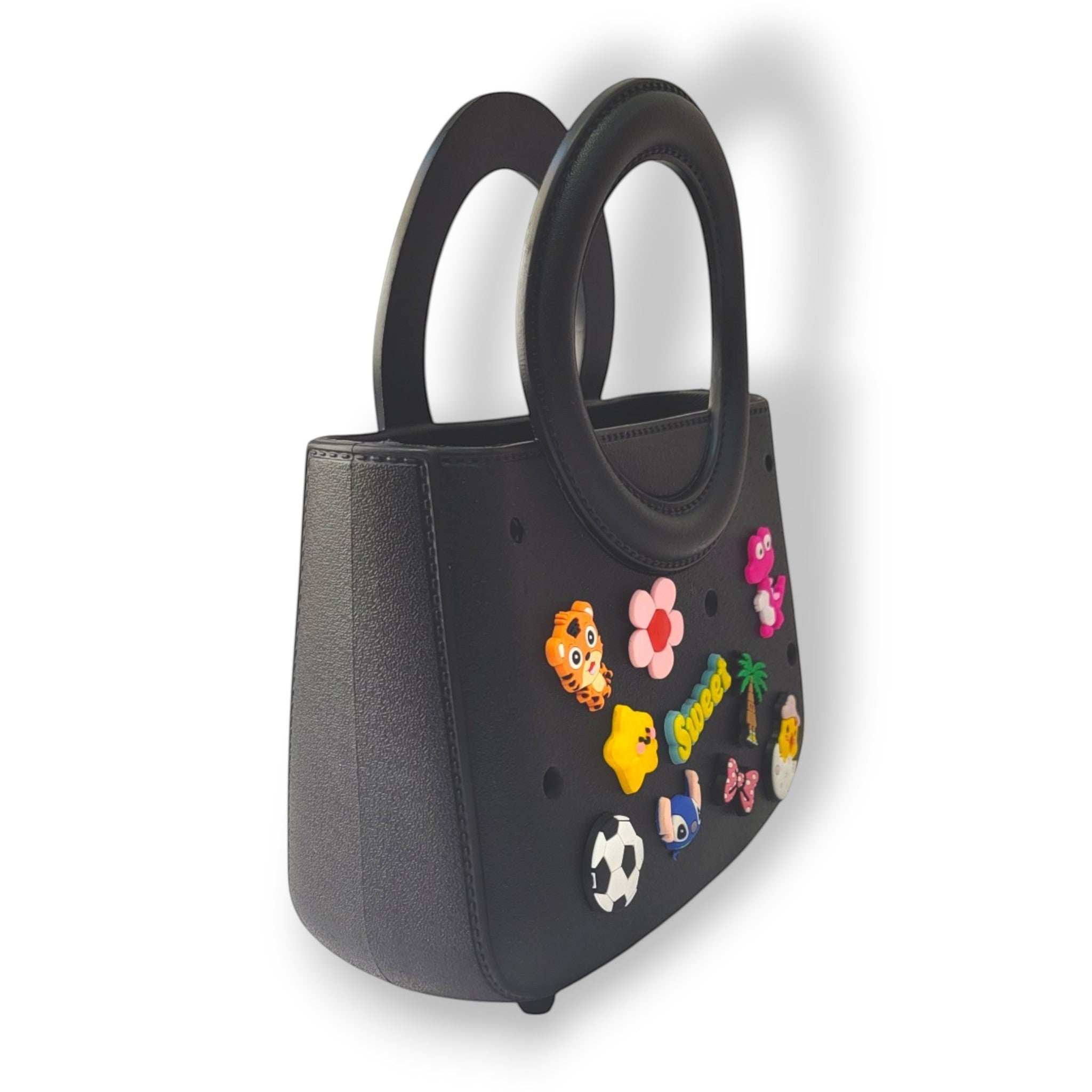 Kids EVA Round Handle Handbag with Charms | Trendy & Durable